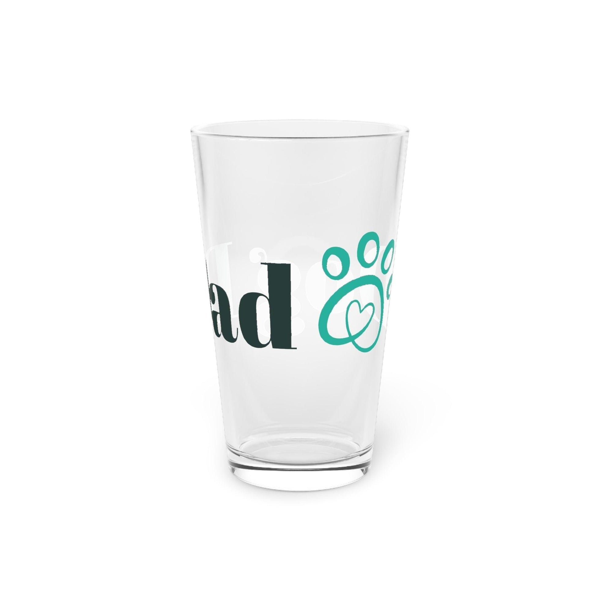 Dog Dad with Puppy Paw Pint Glass, 16oz - Lizard Vigilante