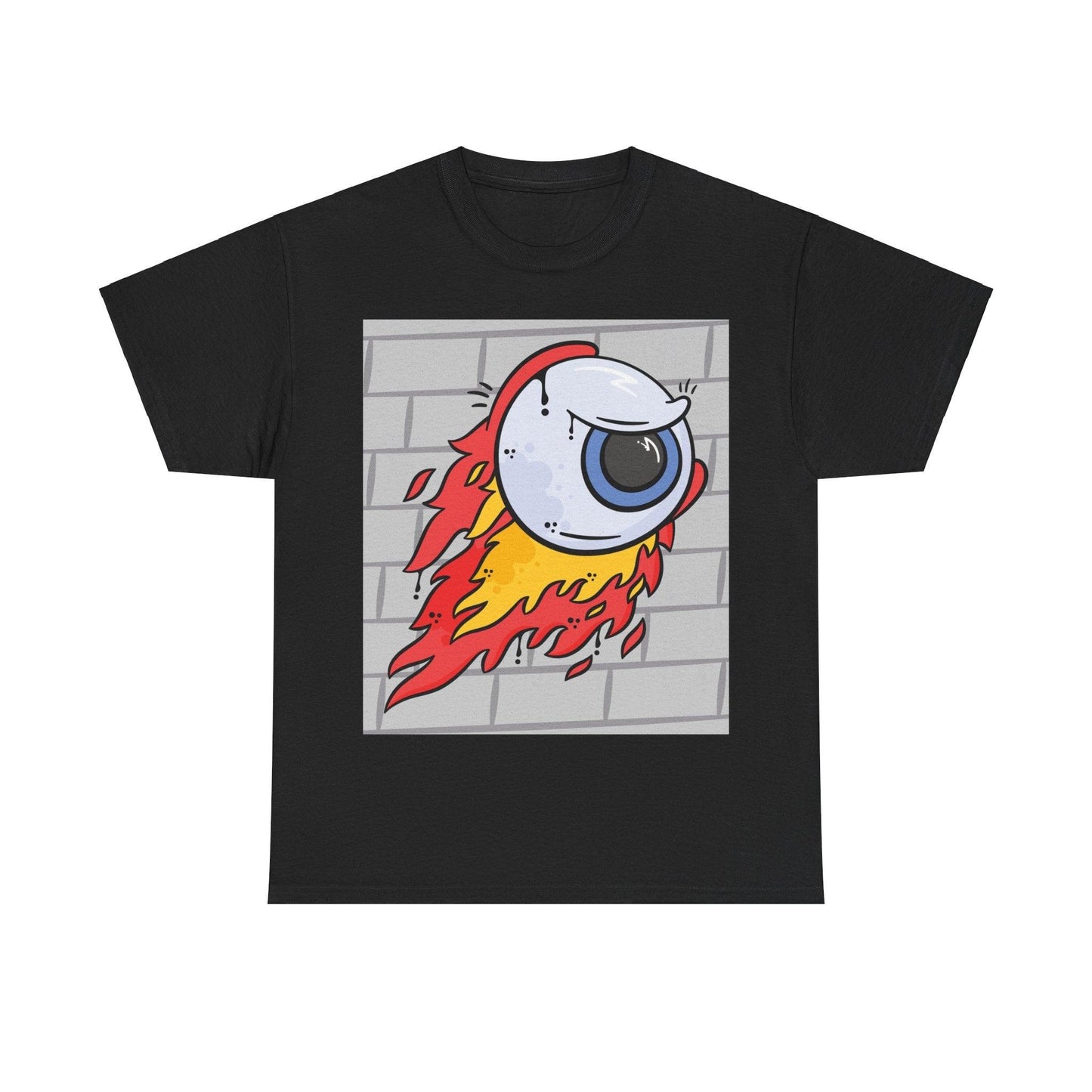 Flaming Eyeball Unisex Heavy Cotton Tee - Lizard Vigilante