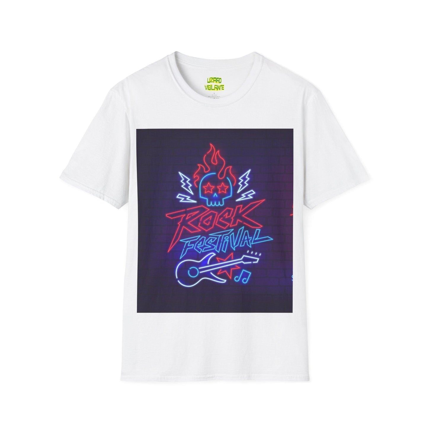 Neon Rock Festival Unisex Softstyle T-Shirt - Lizard Vigilante