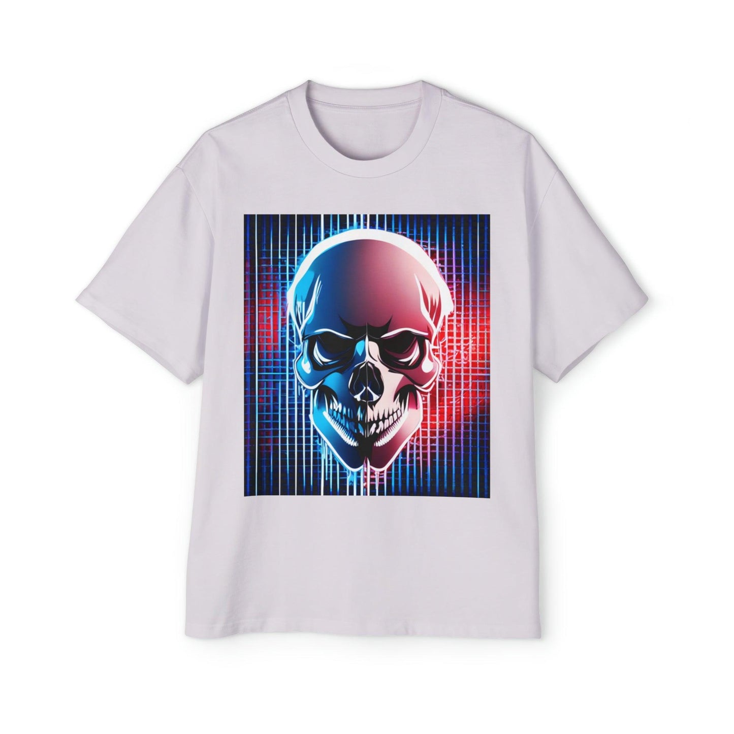 Grid Skull Men's Heavy Oversized Tee - Lizard Vigilante