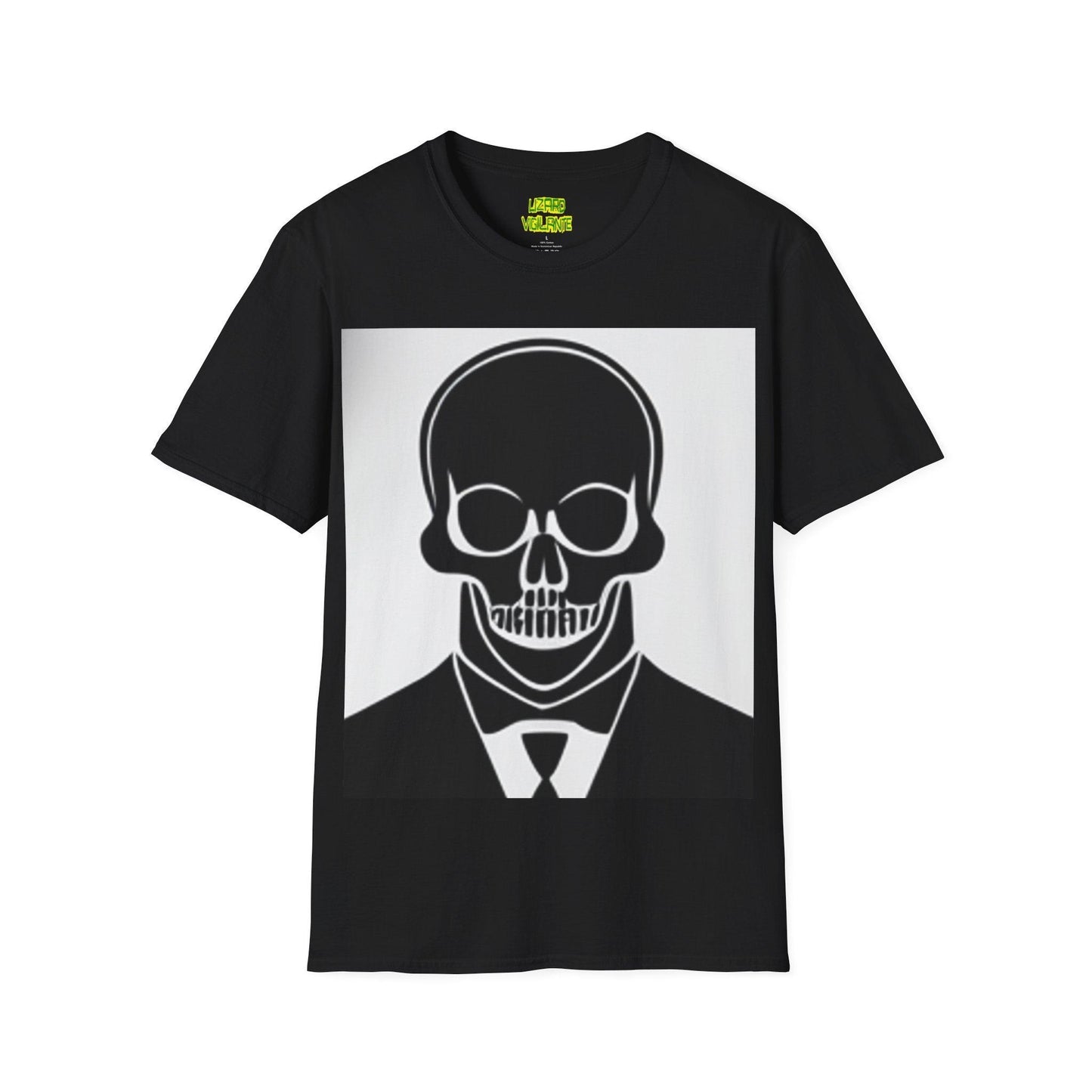 Black Tie Skull Unisex Softstyle T-Shirt - Lizard Vigilante