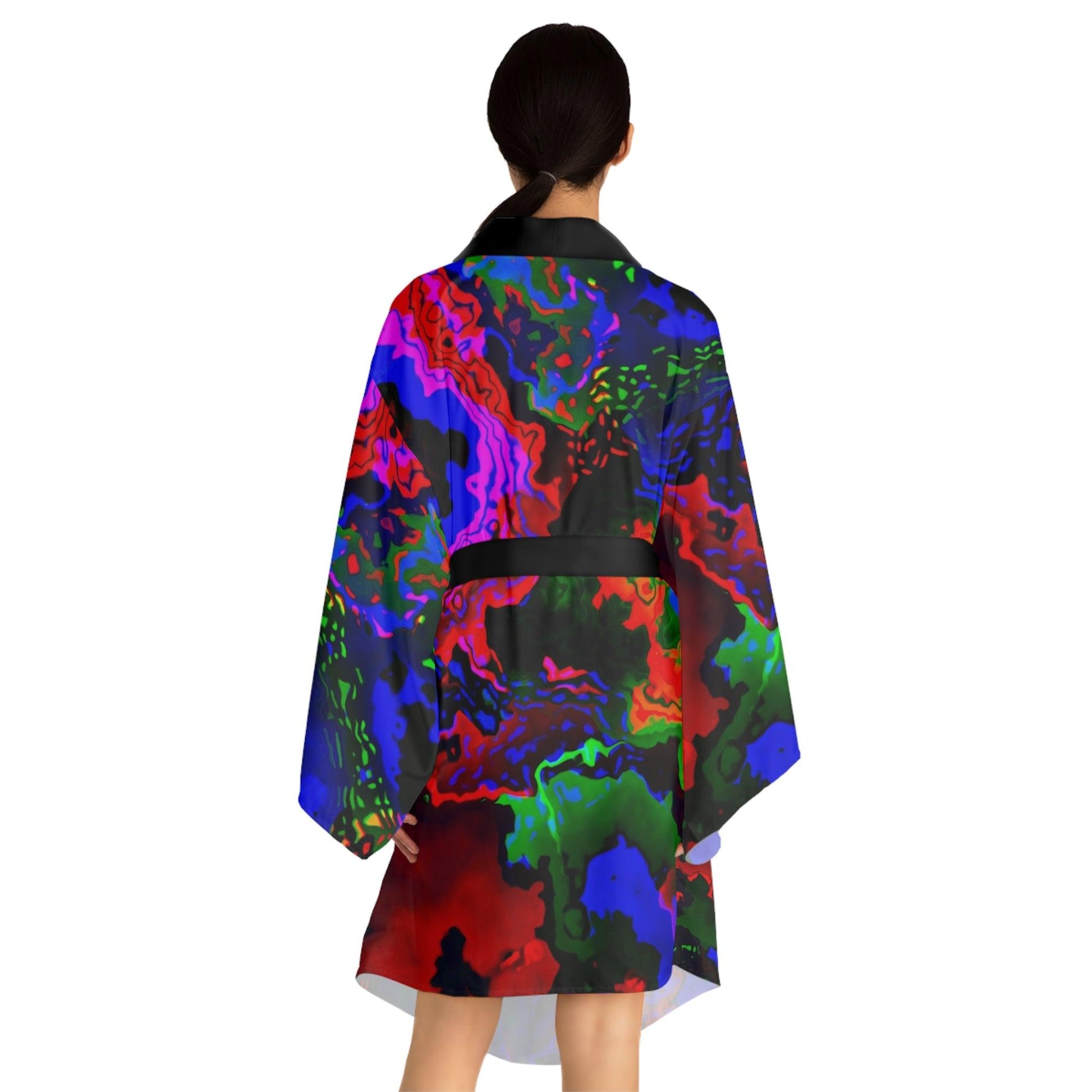 Rainbow in the Darkness Long Sleeve Kimono Robe - Lizard Vigilante