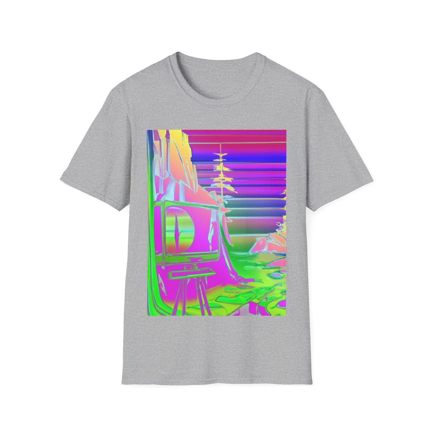 Psychedelic Monitor Unisex Softstyle T-Shirt - Lizard Vigilante