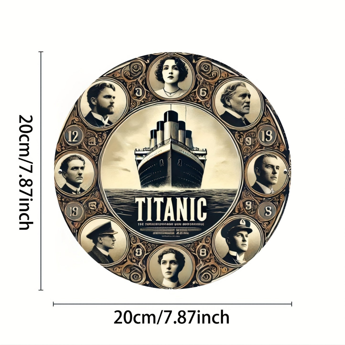 Titanic Inspired 8x8 inch Round Metal Sign - Aluminum Wall Art for Home & Office Decor, Durable Material, Ideal Gift for Living Room, Bar, Cafe, Indoor & Outdoor - Premium  from Lizard Vigilante - Just $19.99! Shop now at Lizard Vigilante