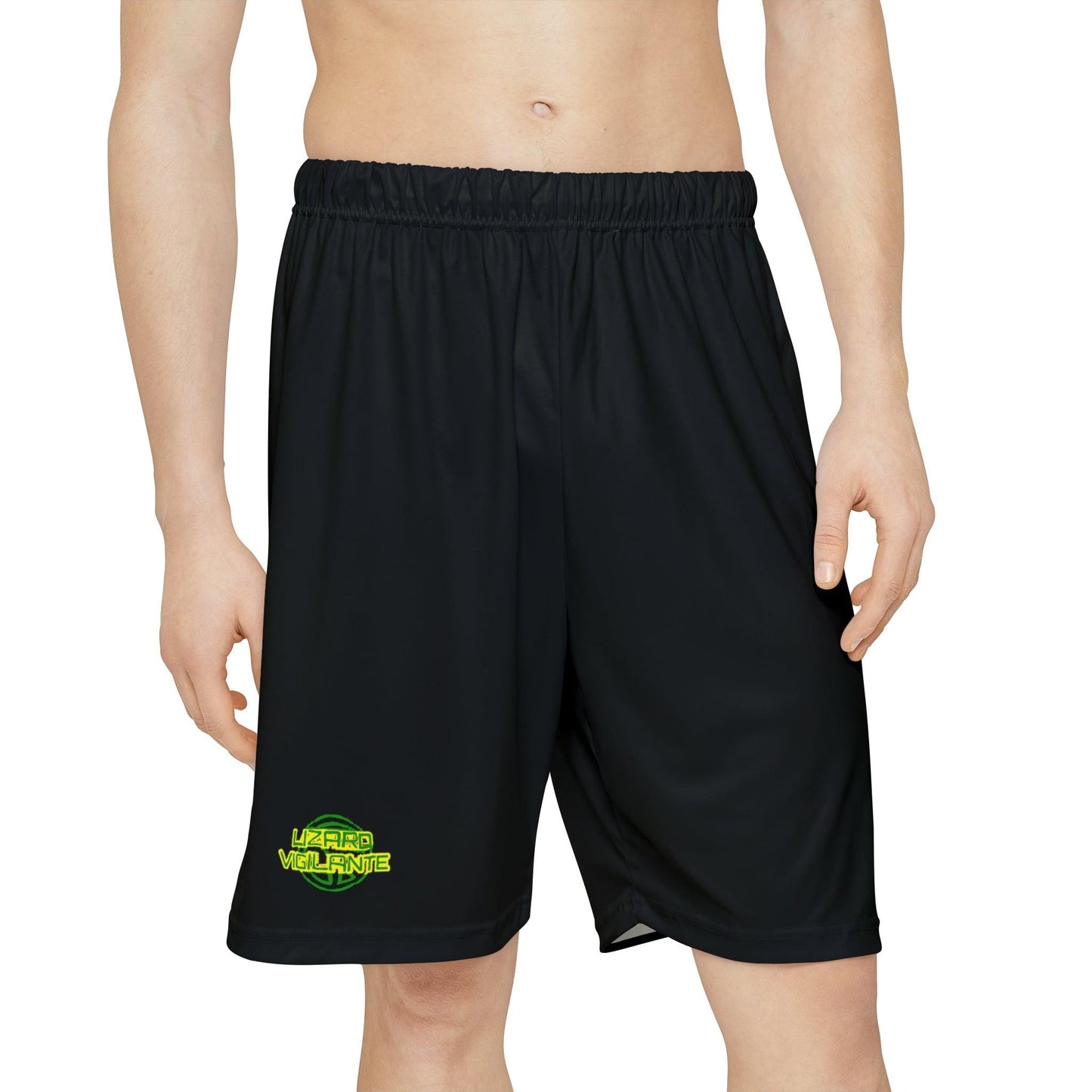 Lizard Vigilante Logo Men’s Sports Shorts (AOP) - Lizard Vigilante