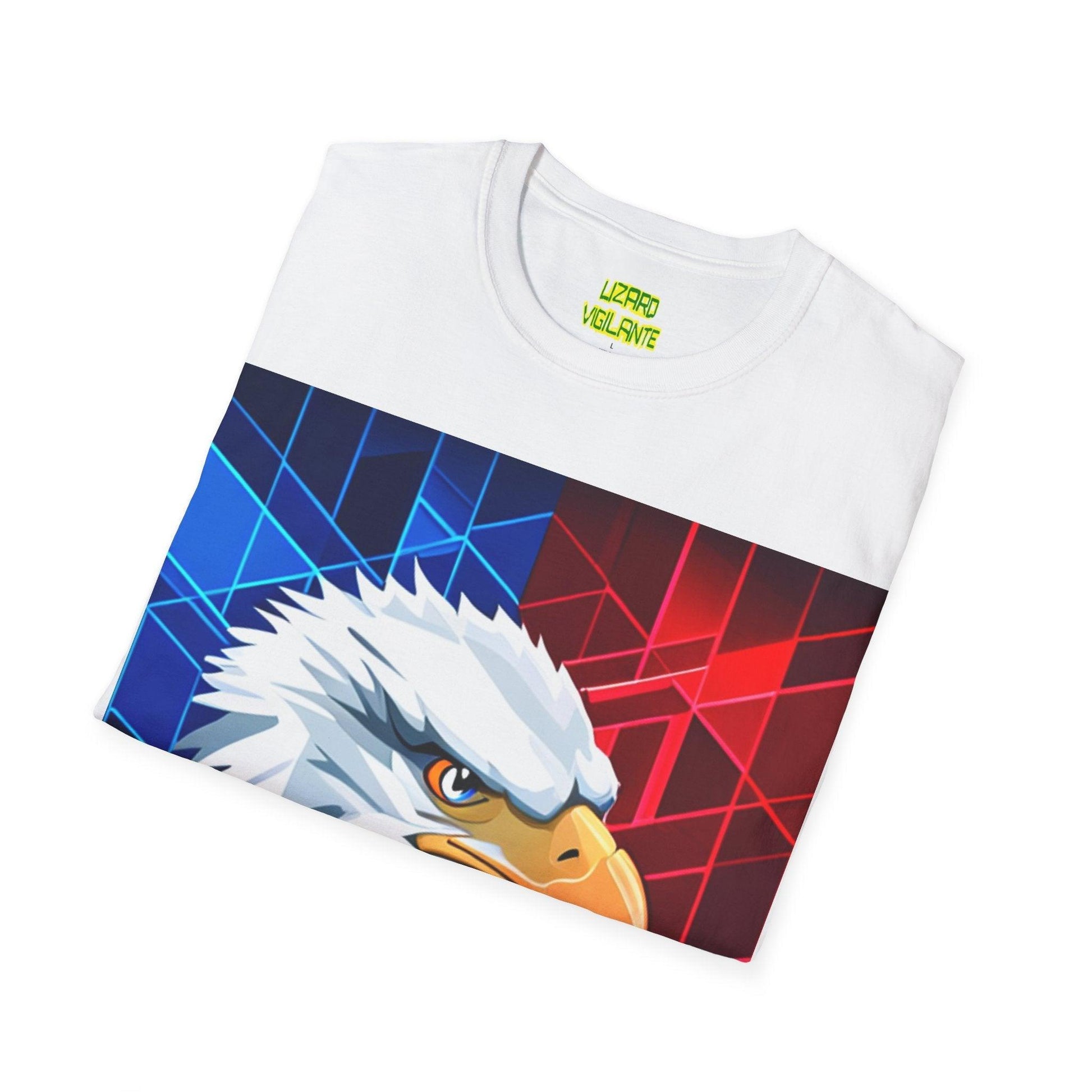 Geometric Eagle Bird Unisex Softstyle T-Shirt - Lizard Vigilante