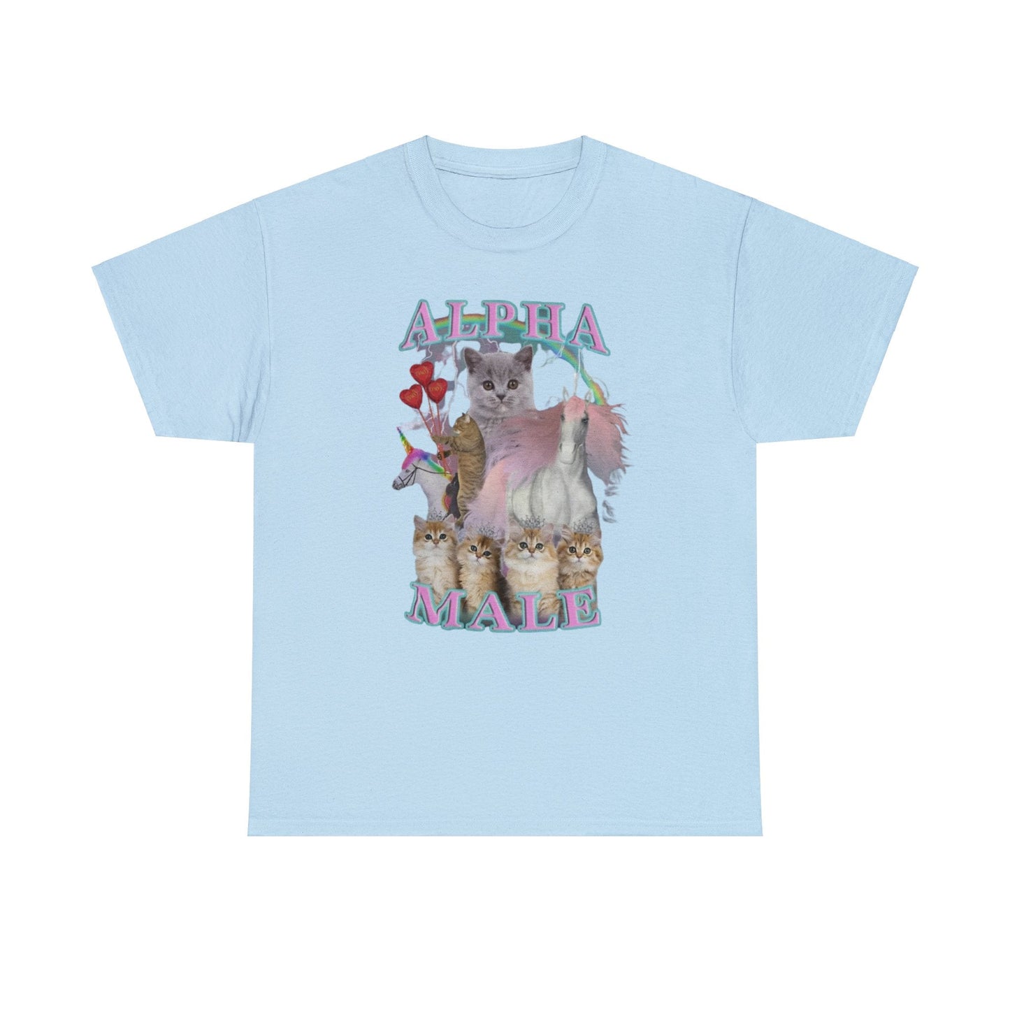 Alpha Male Shirt with Cats and Unicorns – Funny Meme T-Shirt for Humor Fans
