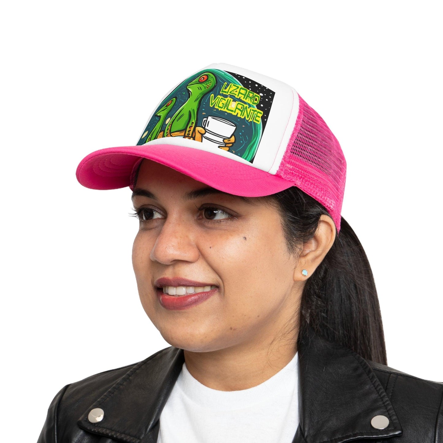 Lizard Vigilante Premium Coffee Cartoon Mesh Cap - Premium Hats from Printify - Just $21.99! Shop now at Lizard Vigilante