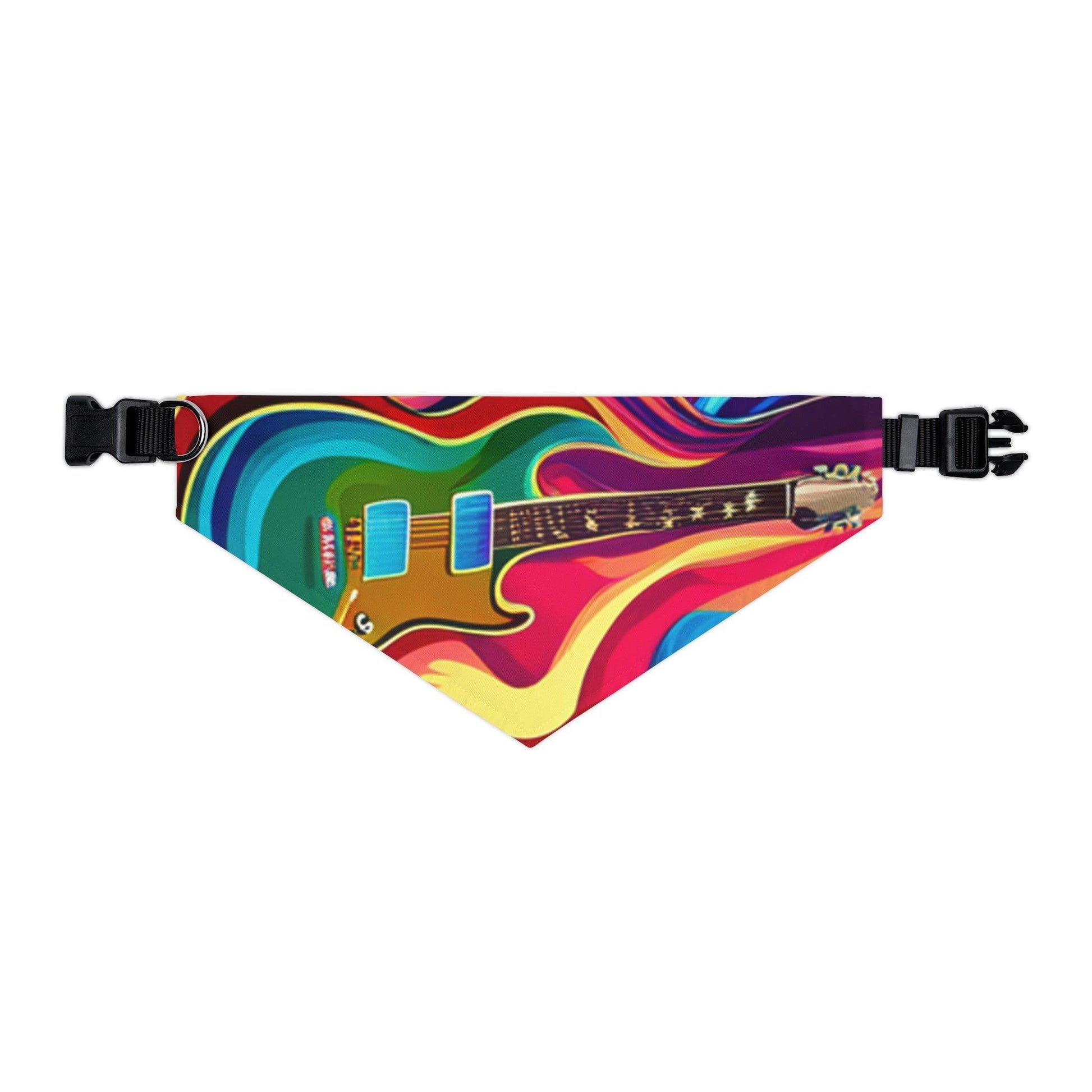 Psychedelic Electric Guitar Pet Bandana Collar - Lizard Vigilante