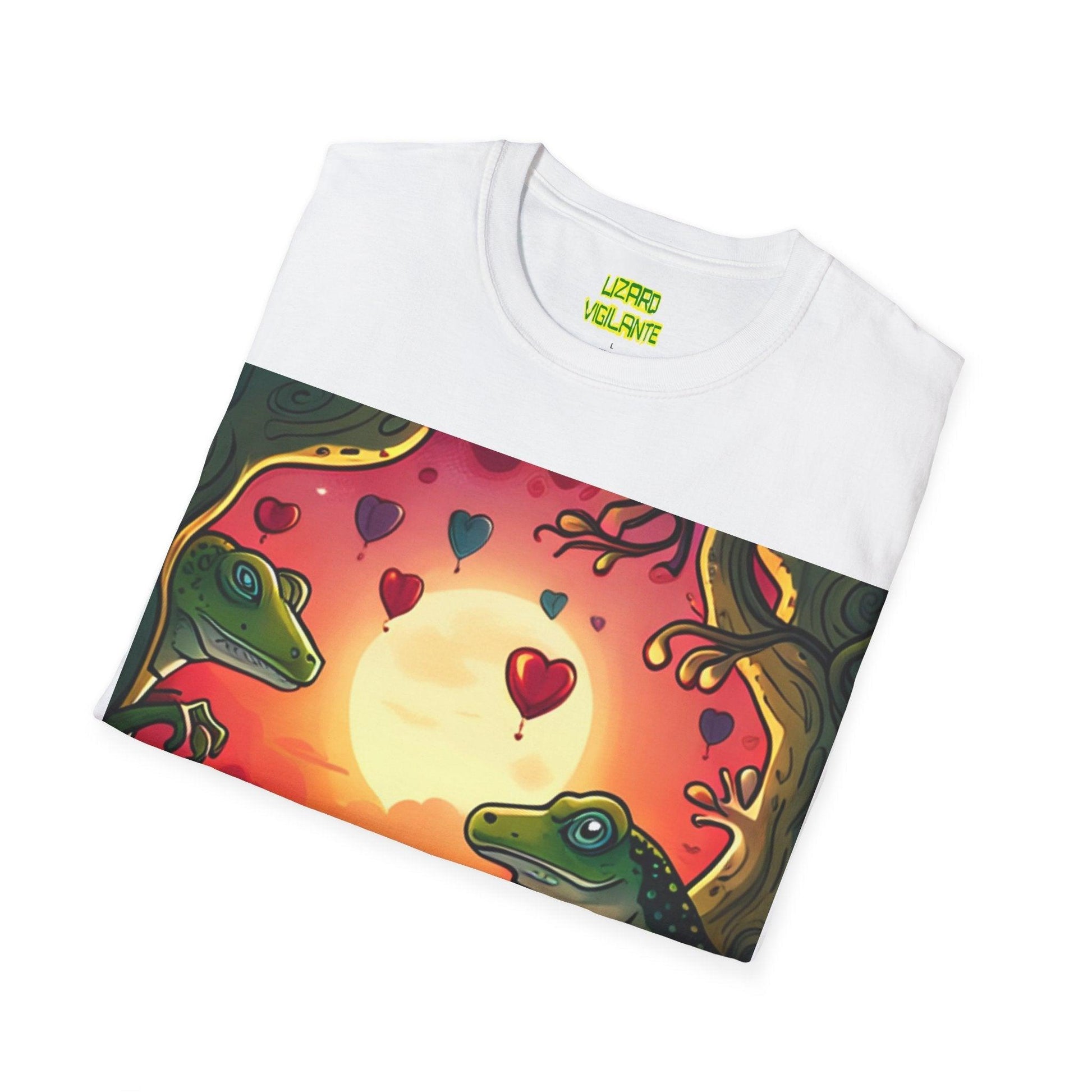 Floating Heart Lizards Unisex Softstyle T-Shirt - Lizard Vigilante