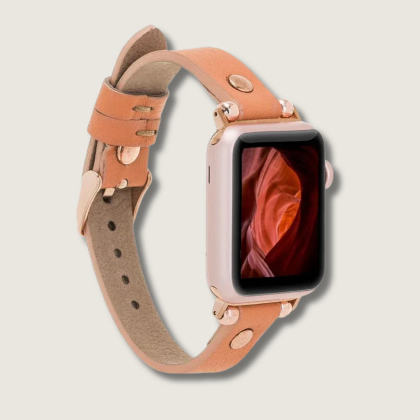 Apple Watch Brick Color Leather Strap - Detroit