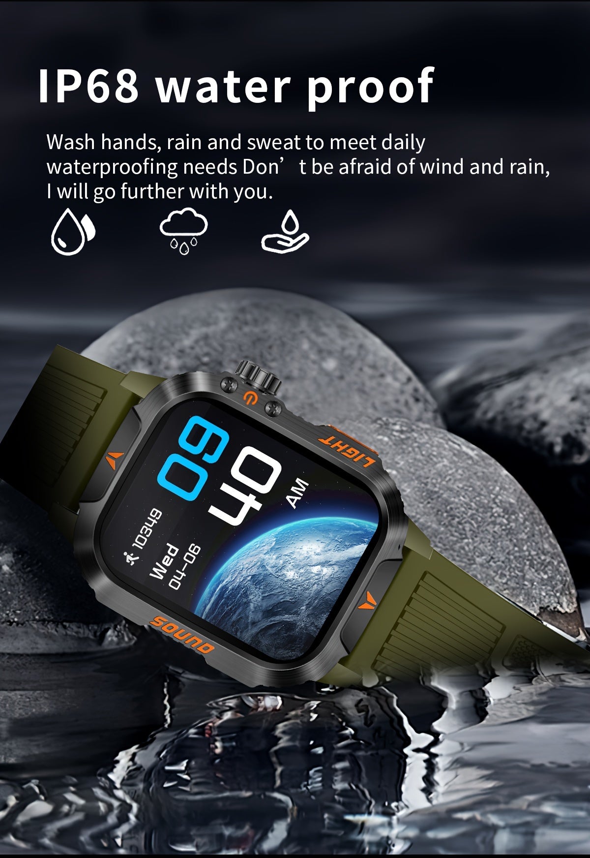 Rugged Outdoor Smartwatch | 2024's Ultimate Fitness Tracker For Android iPhone - Premium smart watch from Lizard Vigilante - Just $48.88! Shop now at Lizard Vigilante