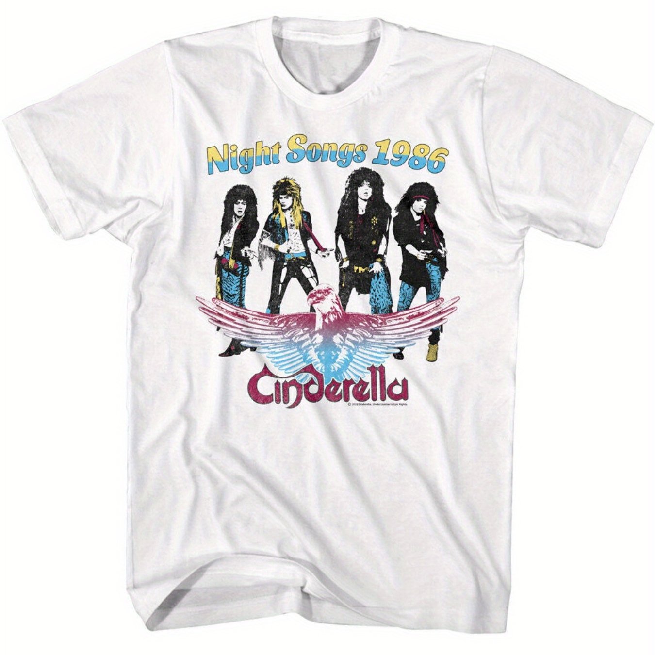 Cinderella "Night Songs" 1986 Men's T-Shirt – Glam Rock Band Graphic Tee with Eagle Design, Perfect for Concerts & Casual Wear - Premium T-Shirt from Lizard Vigilante - Just $24.99! Shop now at Lizard Vigilante