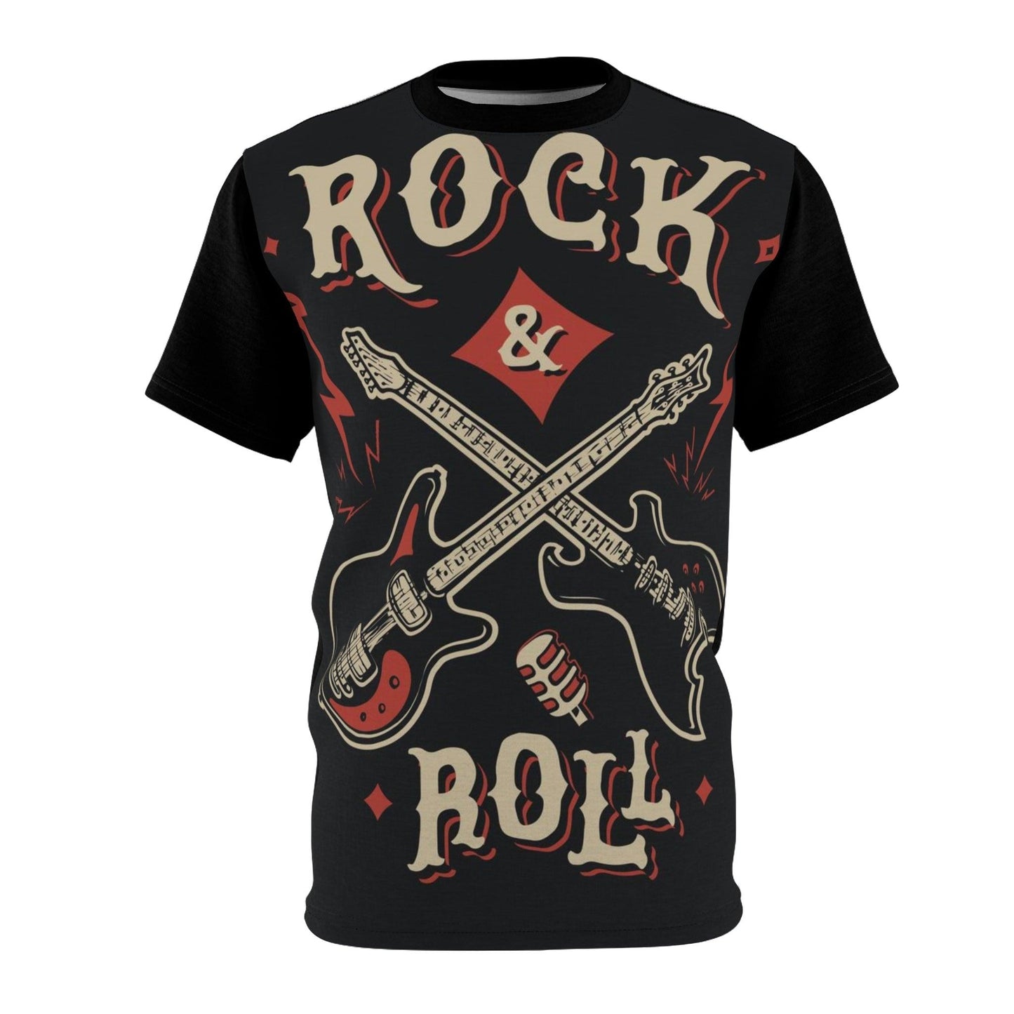 Rock & Roll Swordfight Unisex Cut & Sew Tee (AOP) - Lizard Vigilante