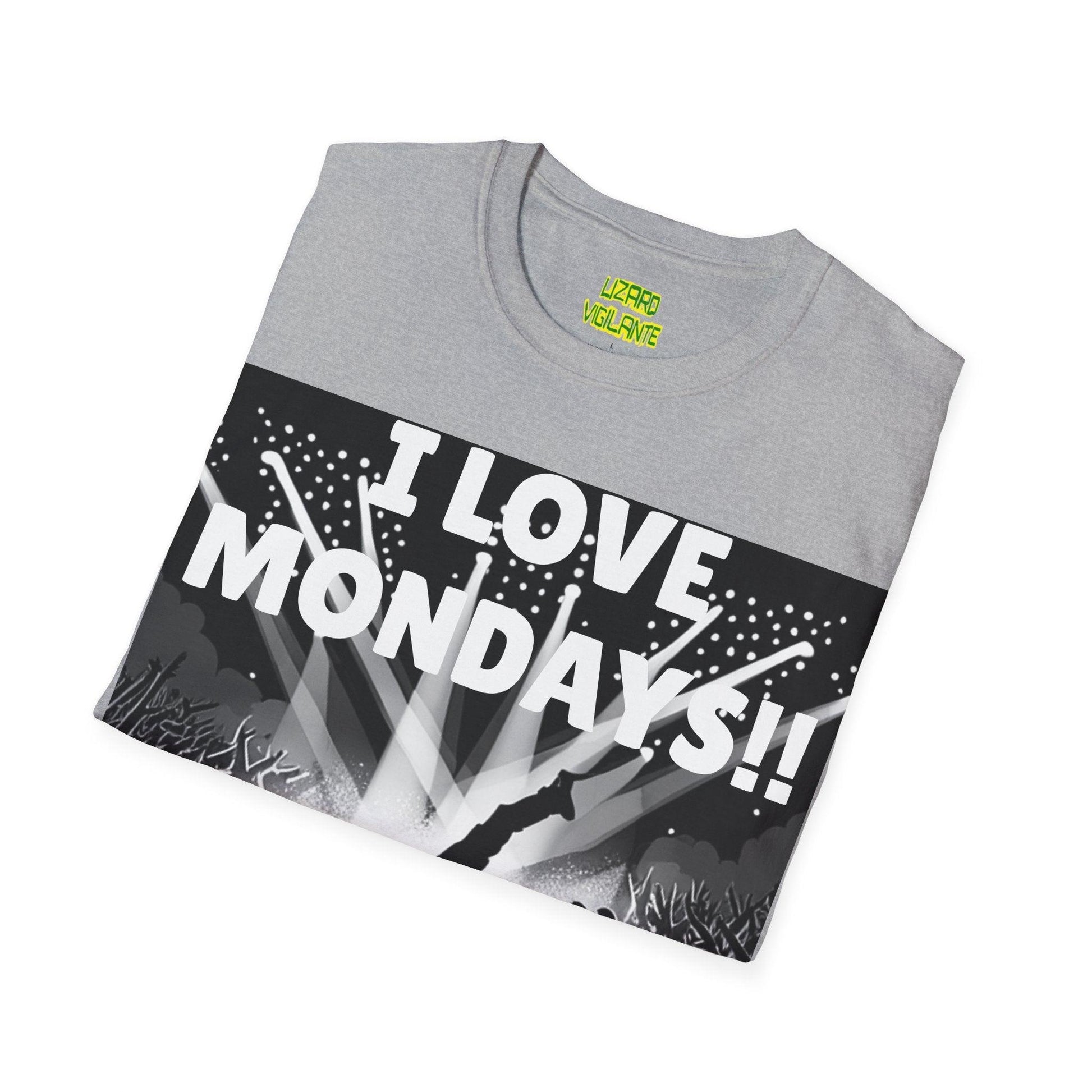 I LOVE MONDAYS!! Kill Him!! Unisex Softstyle T-Shirt - Lizard Vigilante