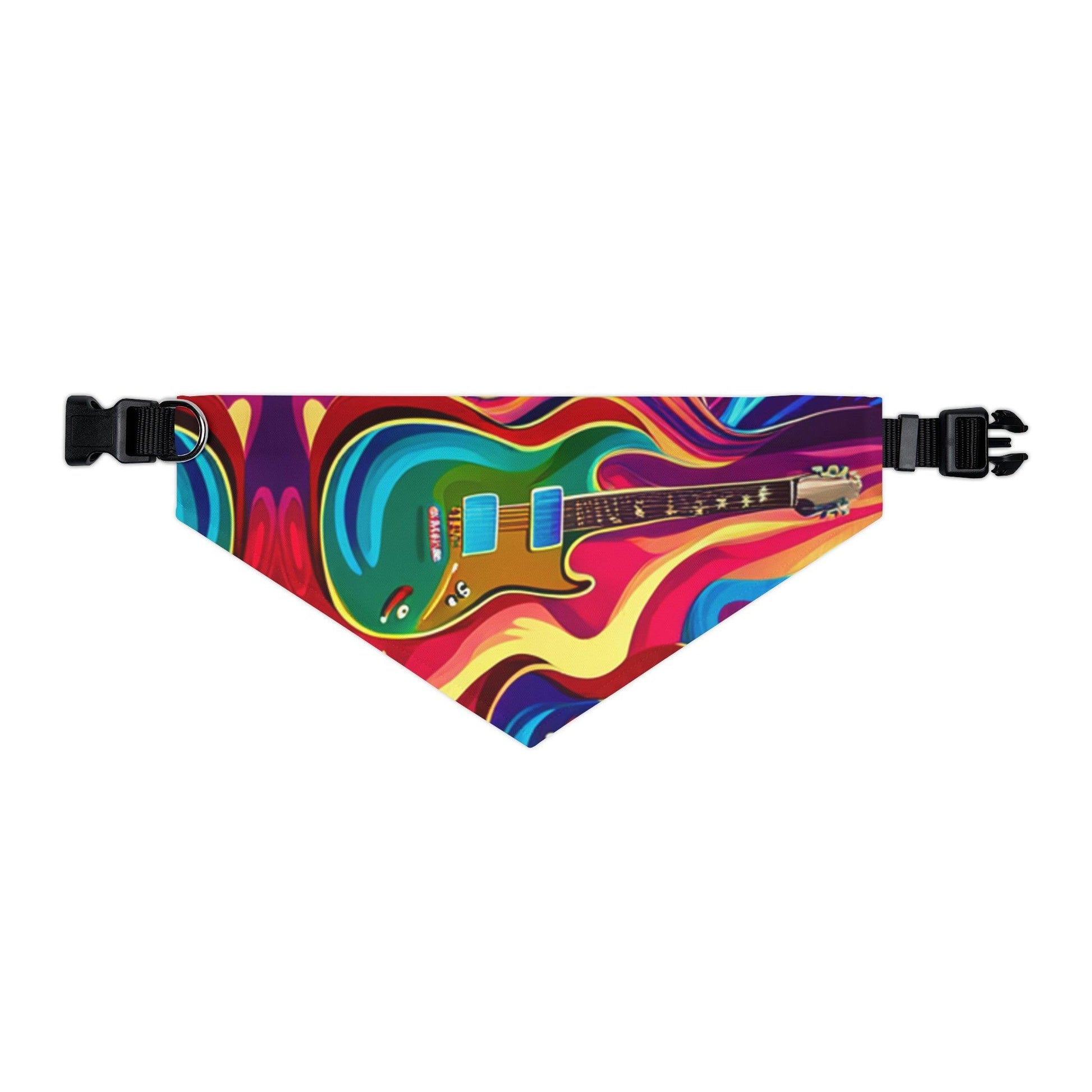 Psychedelic Electric Guitar Pet Bandana Collar - Lizard Vigilante