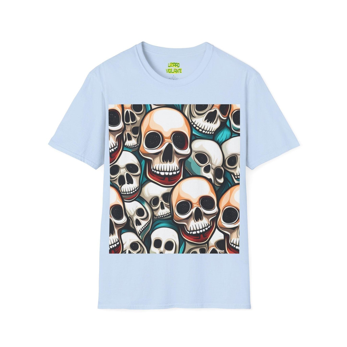 Shiny Happy Skulls Unisex Softstyle T-Shirt - Lizard Vigilante