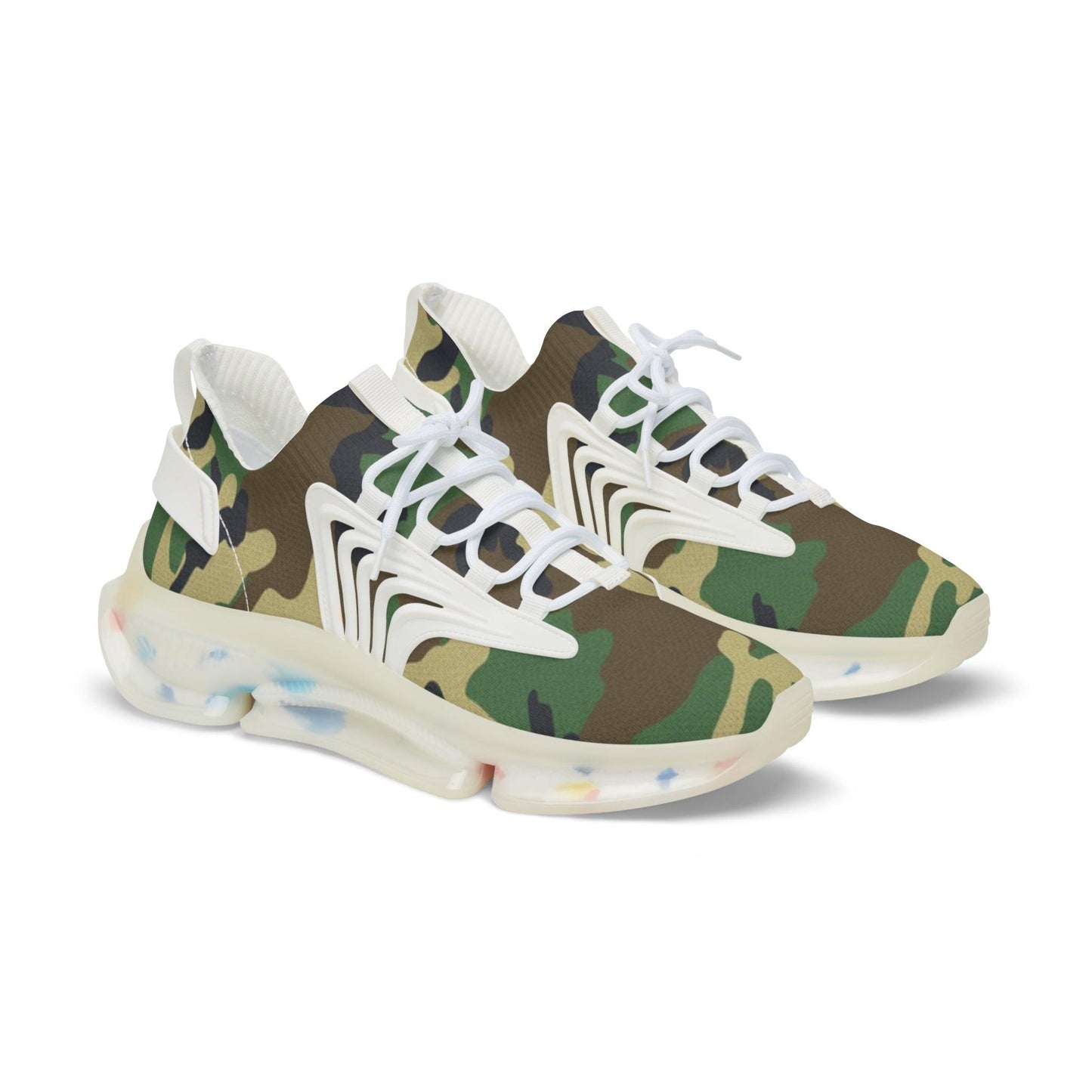 Green Camouflage Men's Mesh Sneakers - Lizard Vigilante