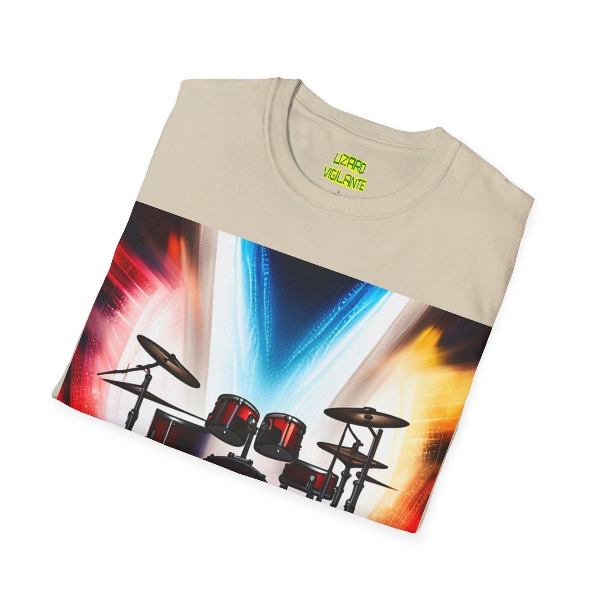 Rock Concert Drums Unisex Softstyle T-Shirt - Lizard Vigilante