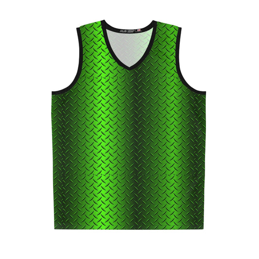 Green Metal Tread Basketball Jersey (AOP) - Lizard Vigilante