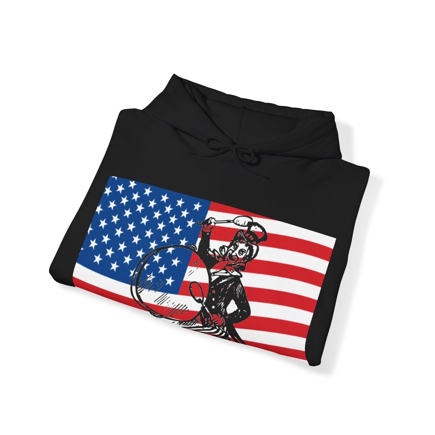 Uncle Sam Drummer American Flag Unisex Heavy Blend™ Hooded Sweatshirt - Lizard Vigilante