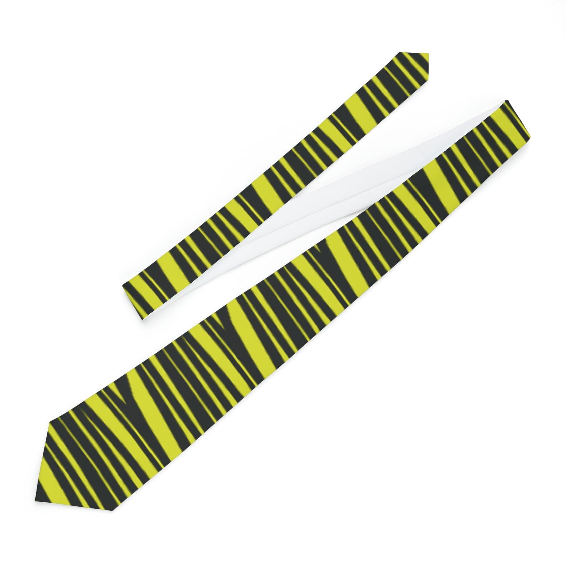 Black Yellow Striped Necktie - Lizard Vigilante