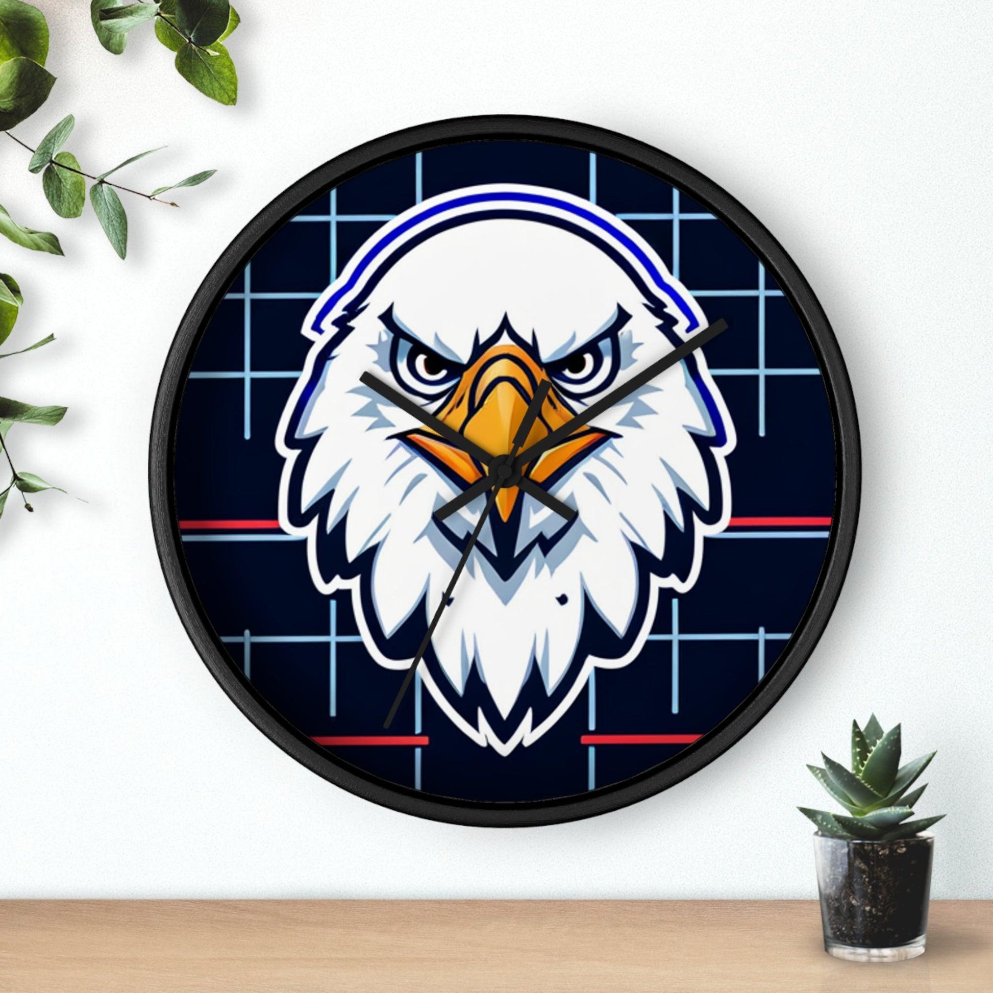 Bald Eagle Grid Wall Clock - Lizard Vigilante