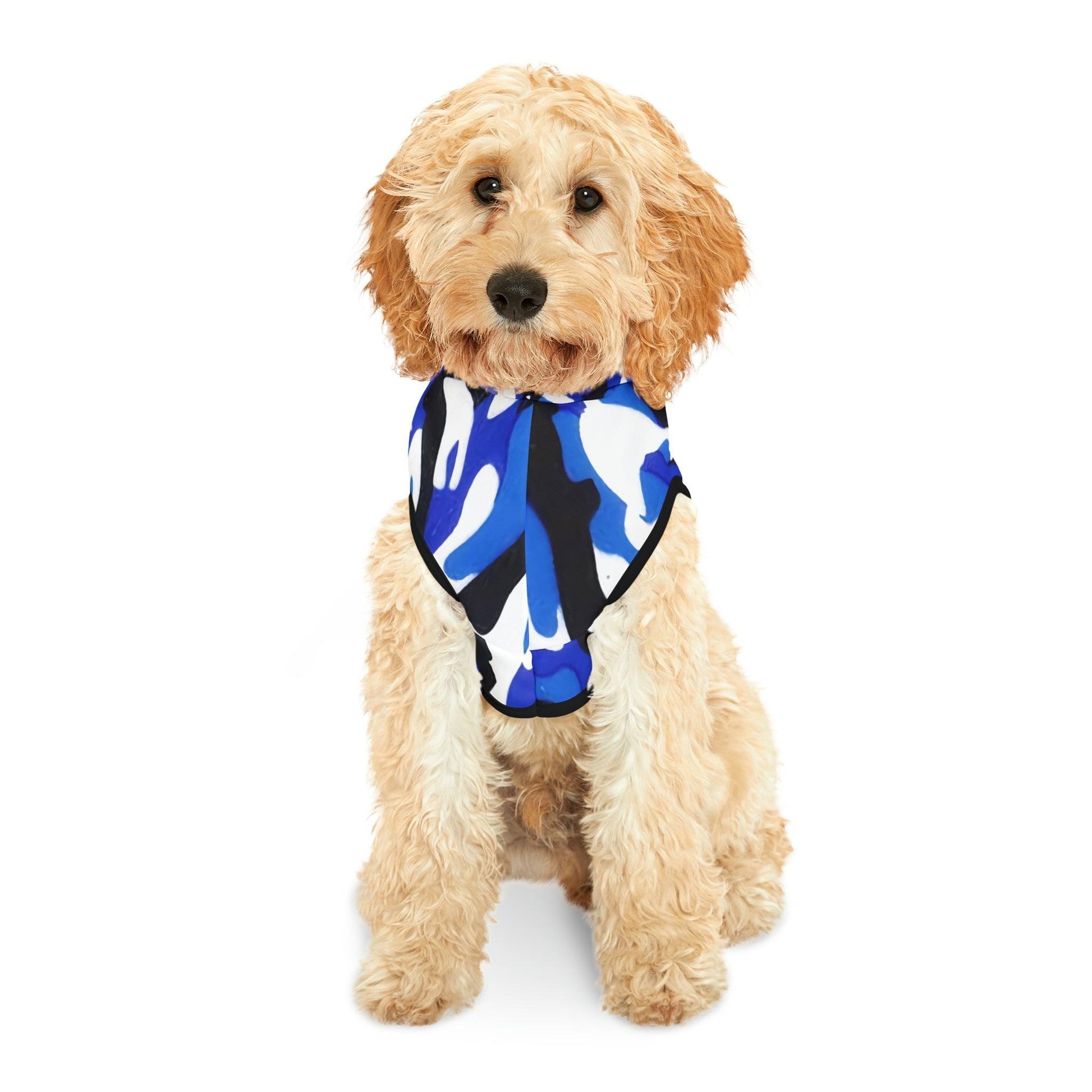 Blue Black White Camo Pet Hoodie - Lizard Vigilante