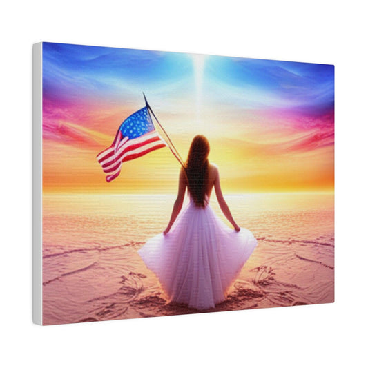 American Woman! Patriot Matte Canvas, Stretched, 0.75" - Lizard Vigilante