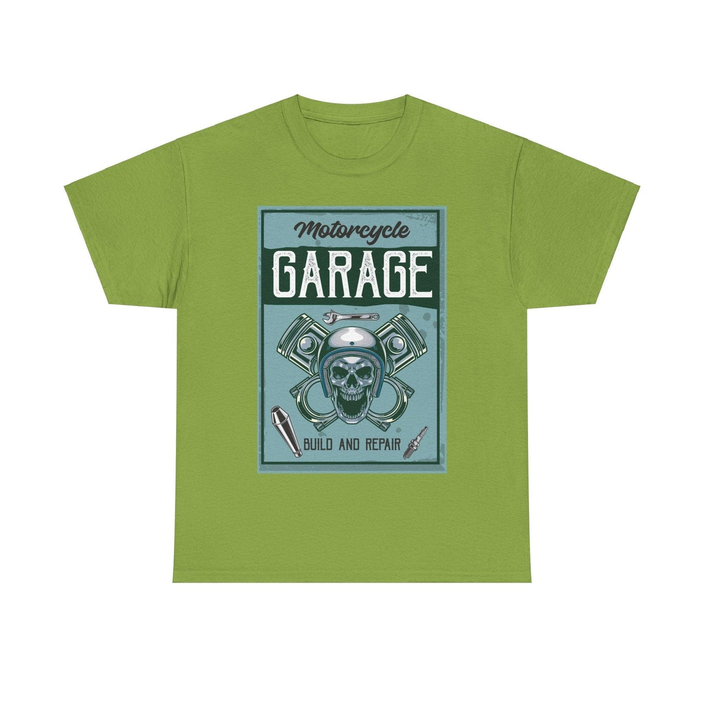 Motorcycle Garage Unisex Heavy Cotton Tee - Lizard Vigilante