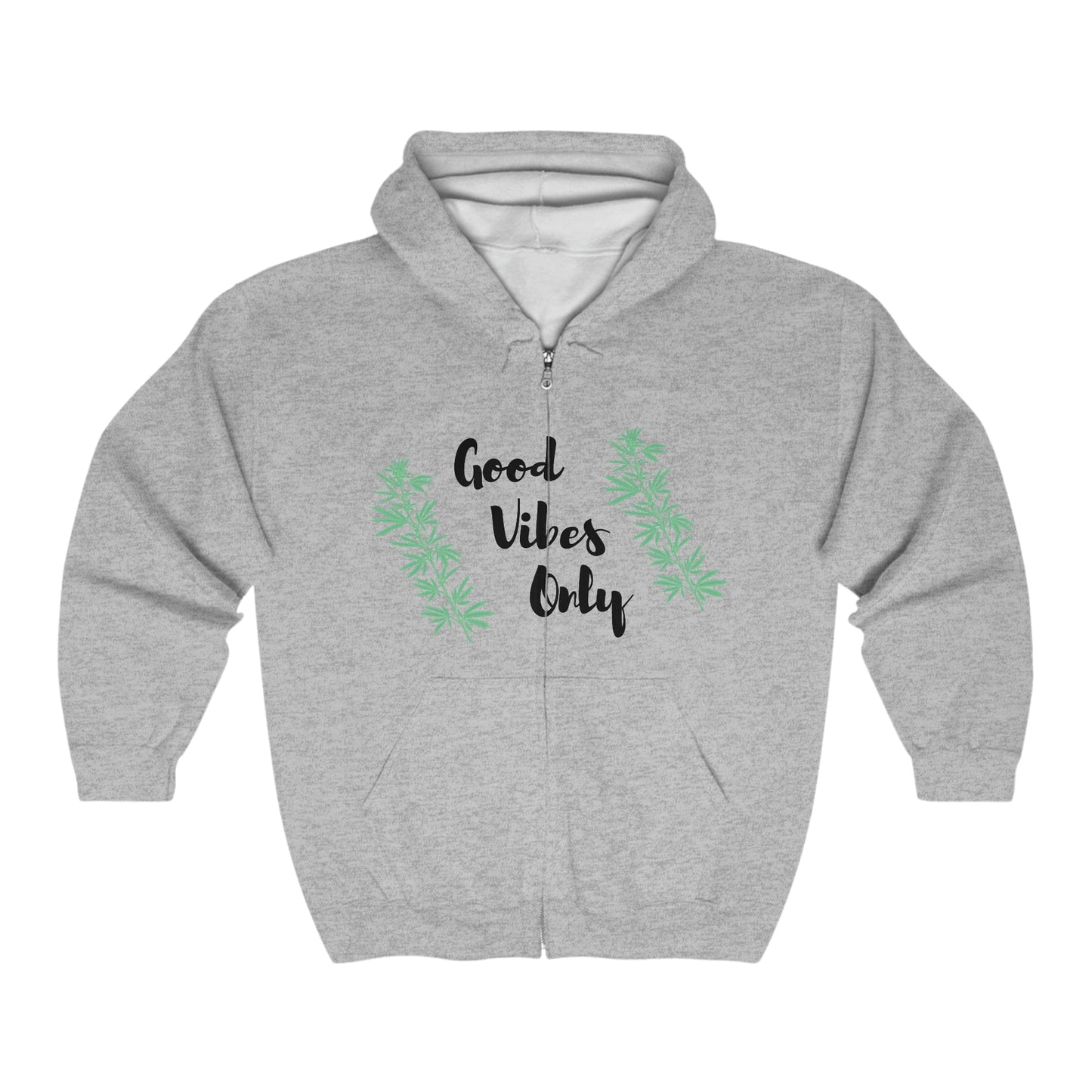 Good Vibes Only Women's Weed Zip Up Hoodie