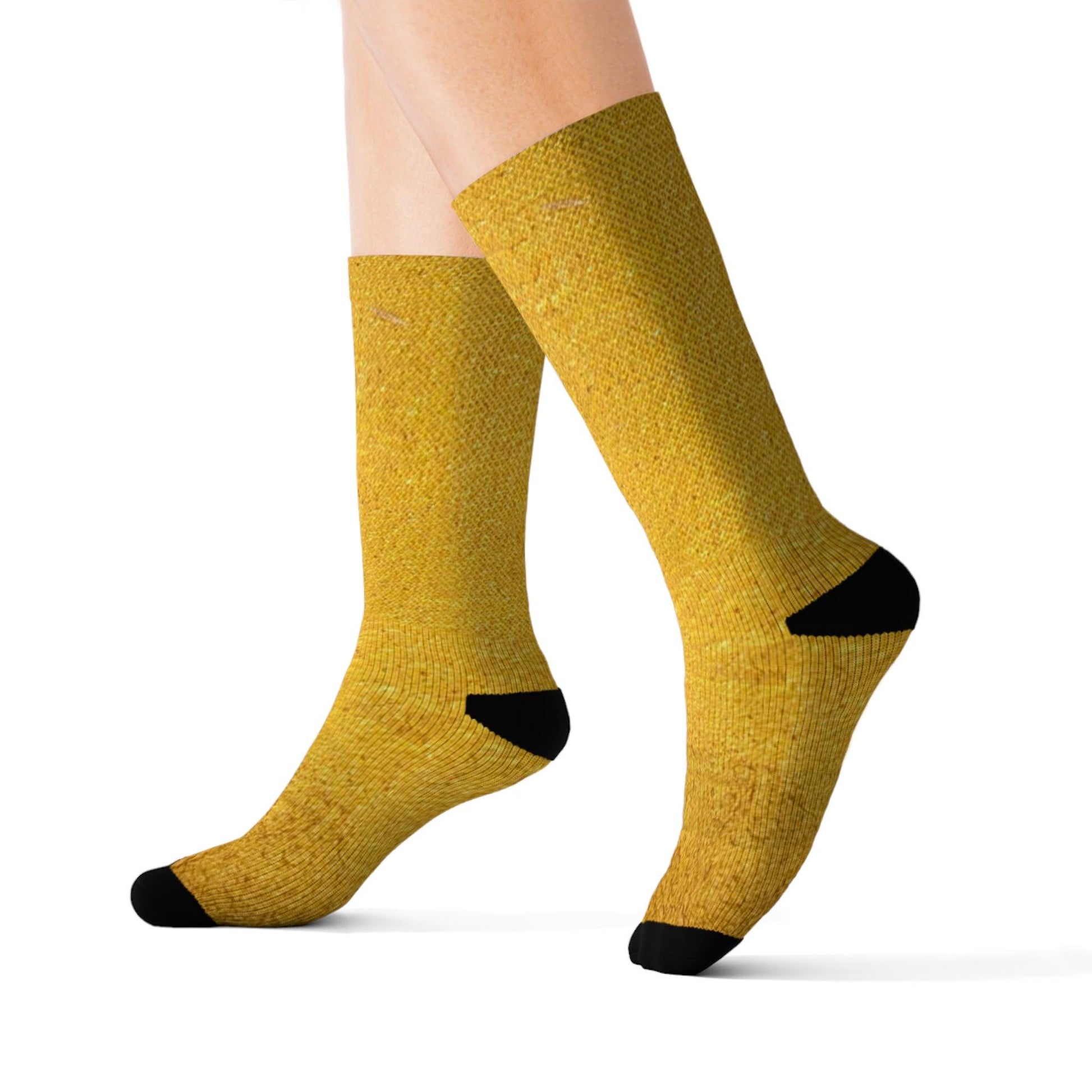 Faux Gold Cloth Sublimation Socks - Lizard Vigilante