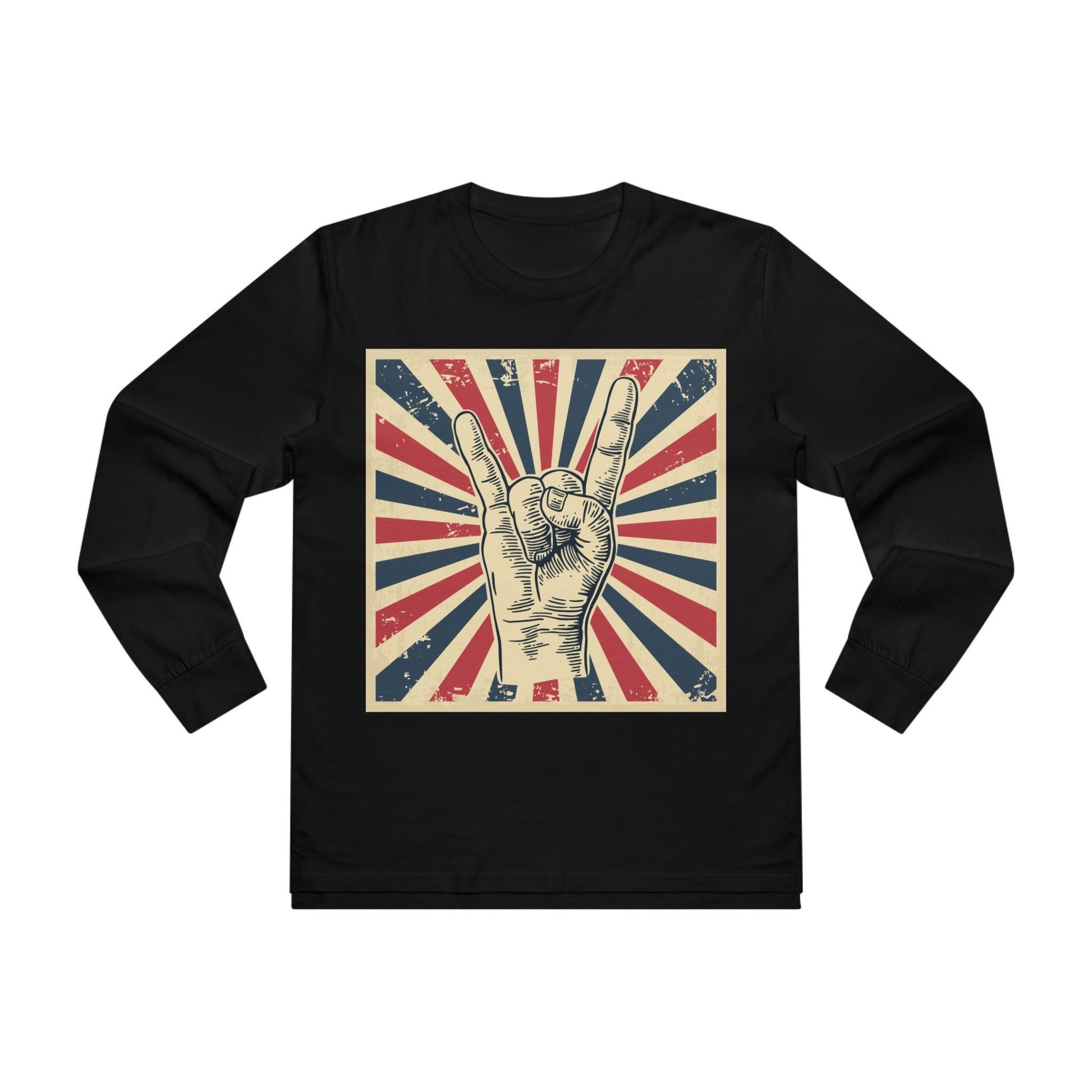 Patriotic Rock On Men’s Base Longsleeve Tee - Lizard Vigilante