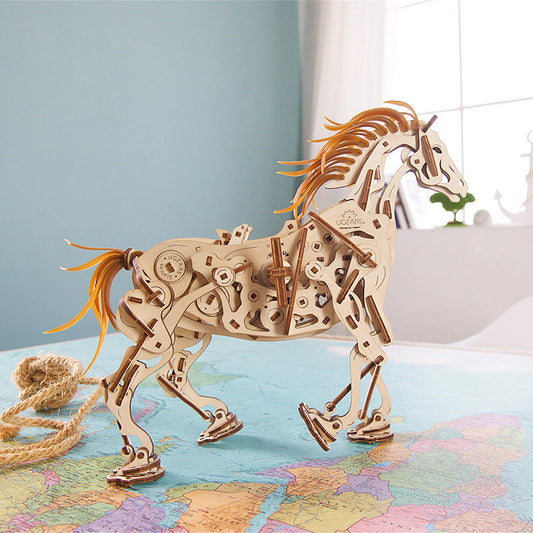 Bionic Horse Mechanical Trojan Horse Wooden Mechanical Transmission Model