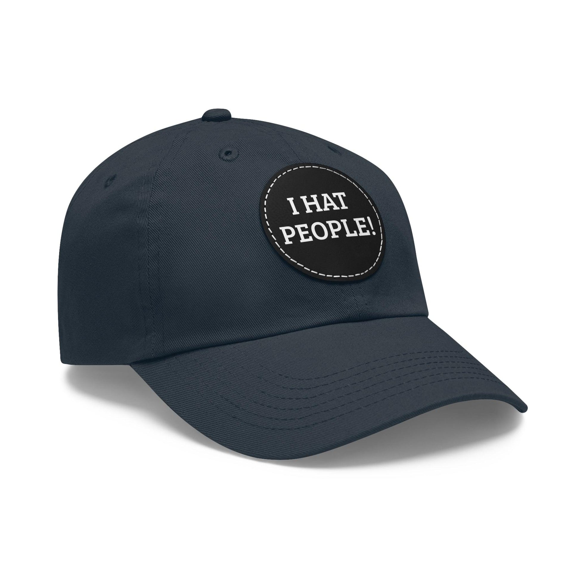 I HAT PEOPLE! Dad Hat with Leather Patch (Round) - Lizard Vigilante