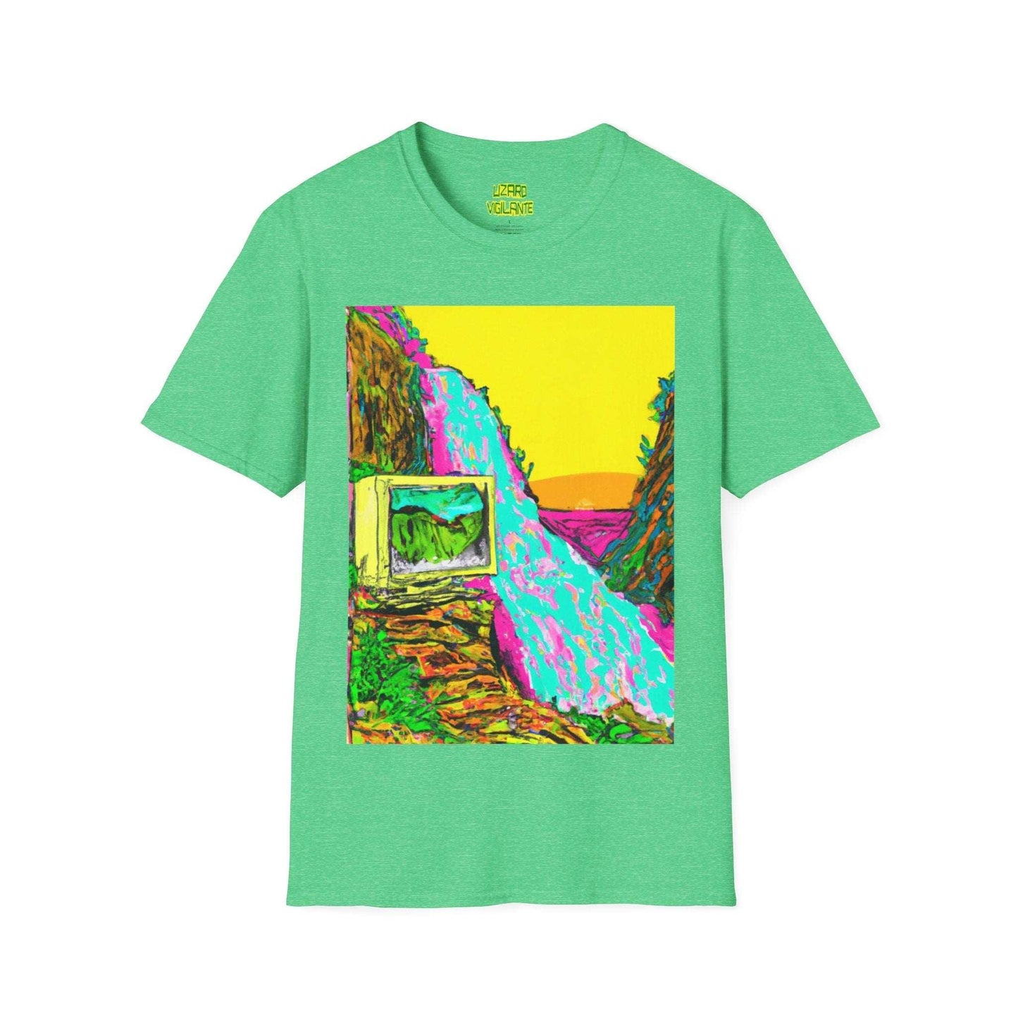 90s Monitor Waterfall Unisex Softstyle T-Shirt - Lizard Vigilante