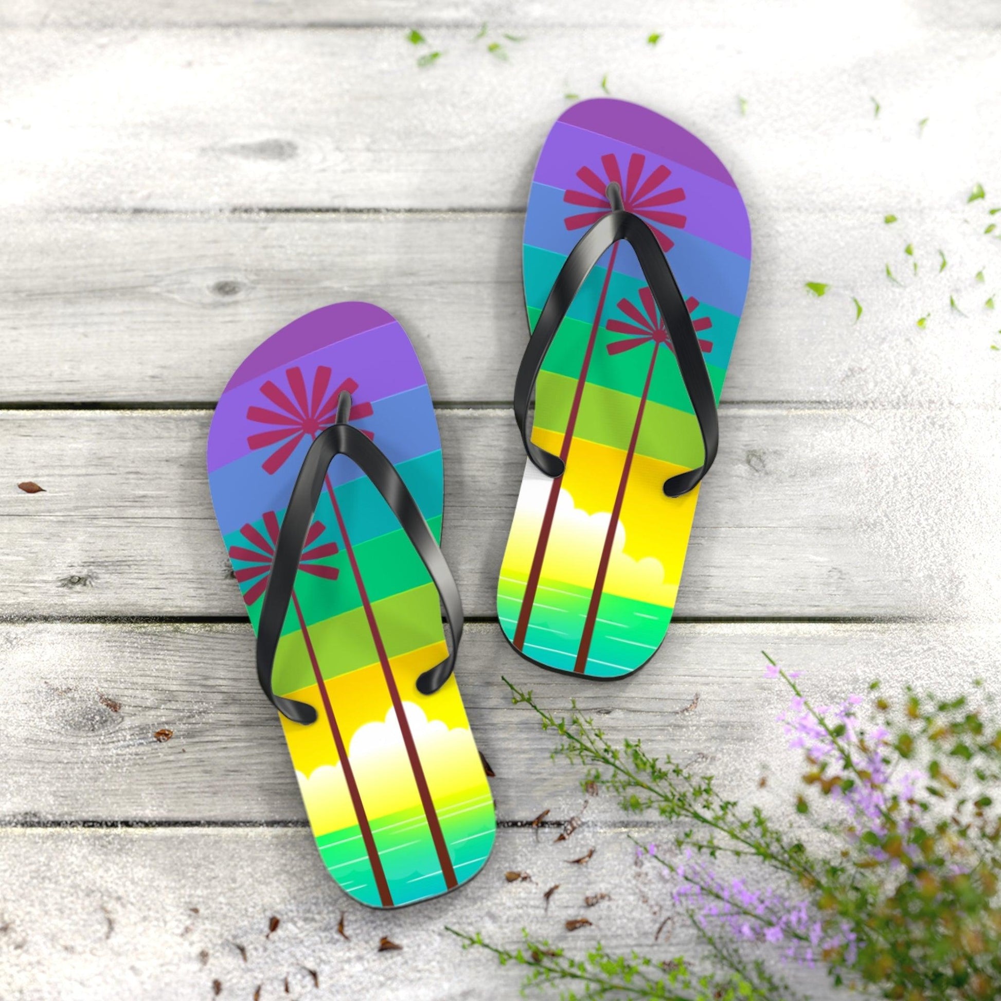 Palm Treed Flip Flops - Lizard Vigilante