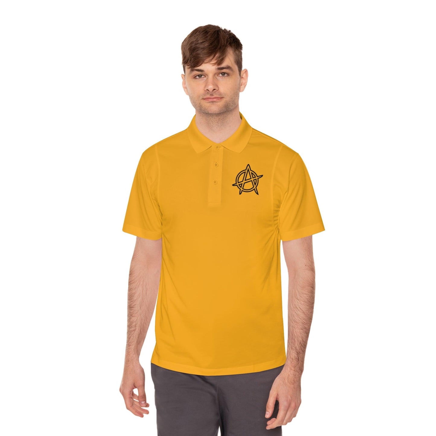 Men's Anarchy Symbol Sport Polo Shirt - Premium T-Shirt from Printify - Just $52.34! Shop now at Lizard Vigilante