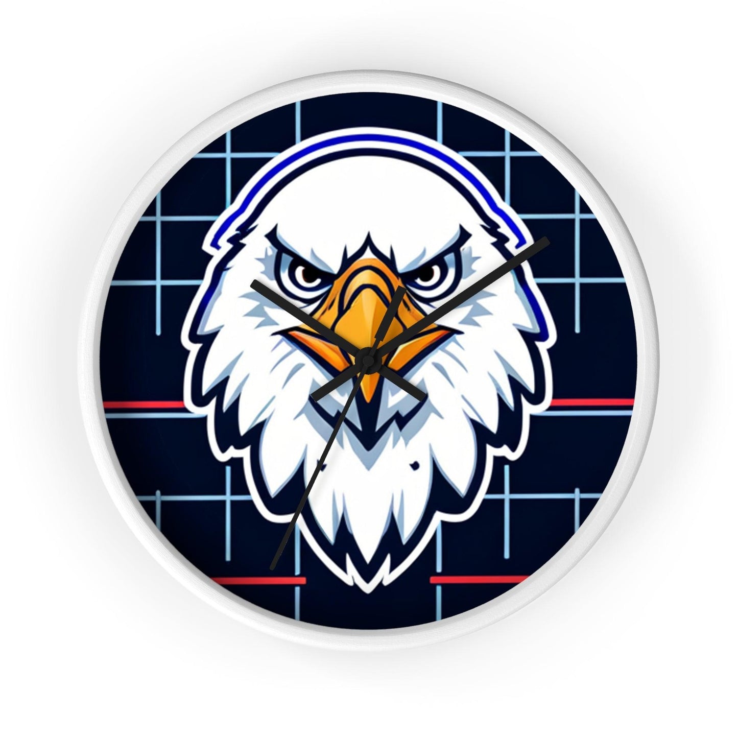 Bald Eagle Grid Wall Clock - Lizard Vigilante