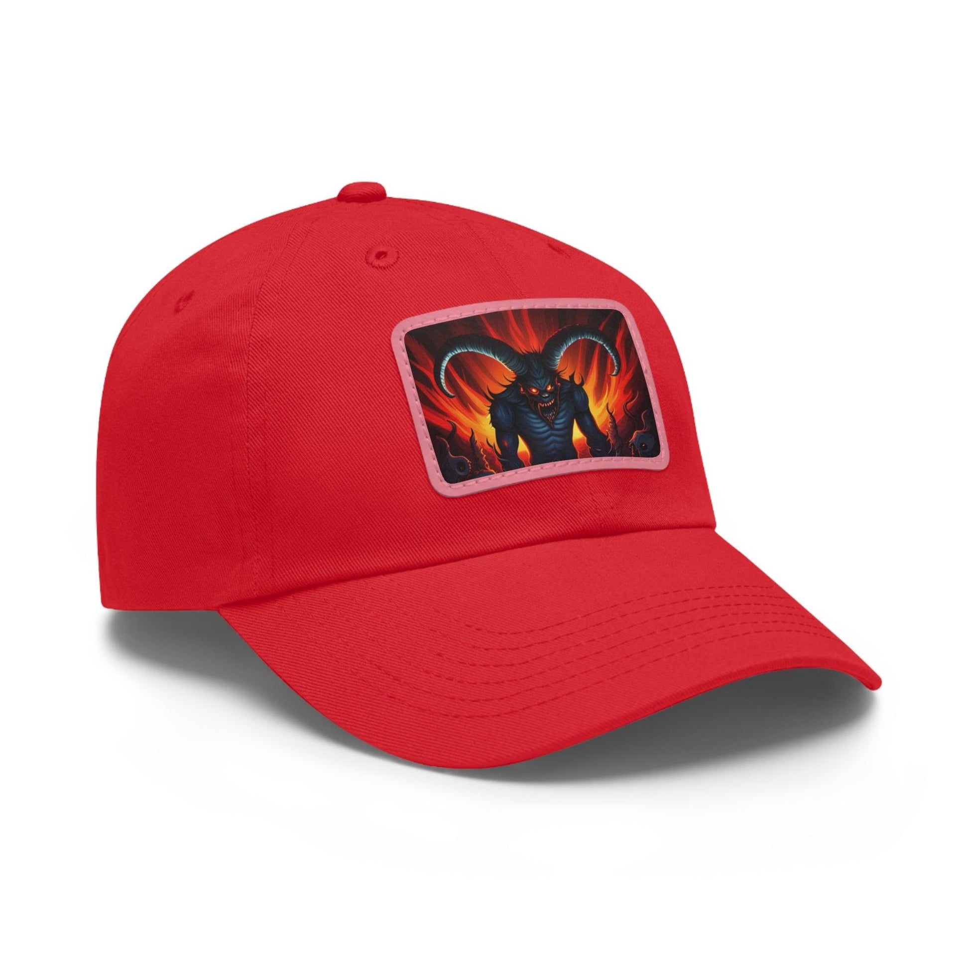 Horny Devil Dad Hat with Leather Patch (Rectangle) - Lizard Vigilante