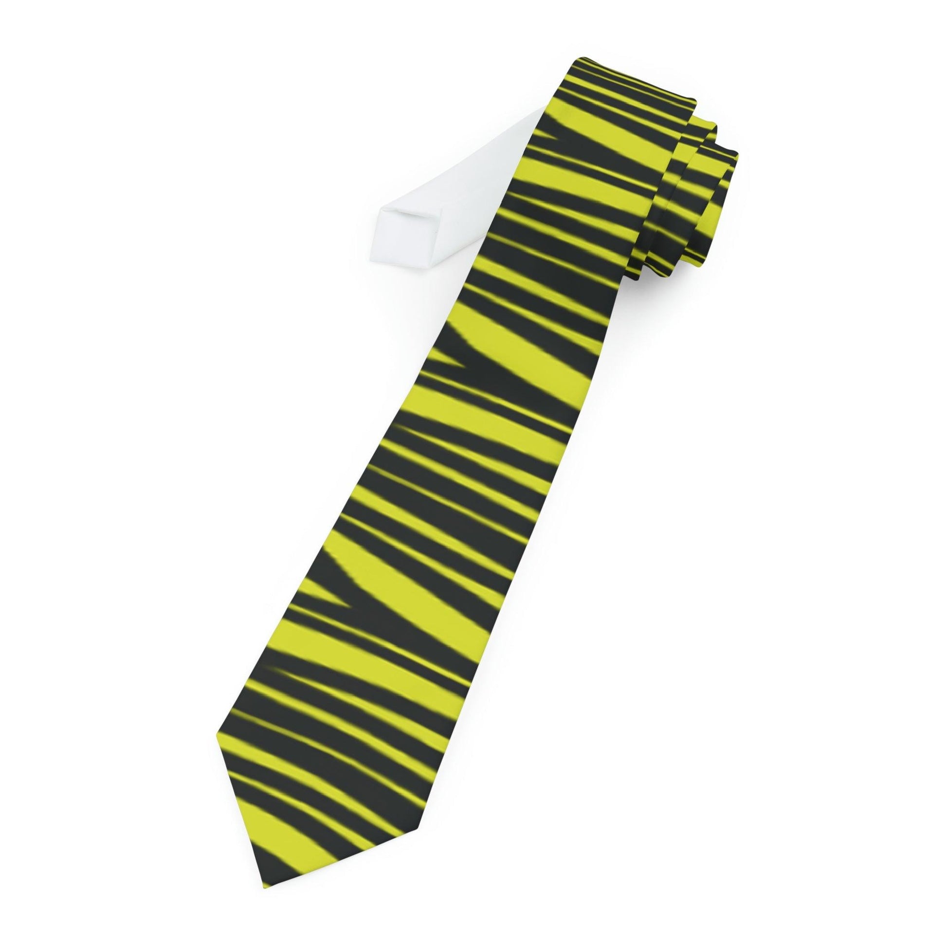 Black Yellow Striped Necktie - Lizard Vigilante