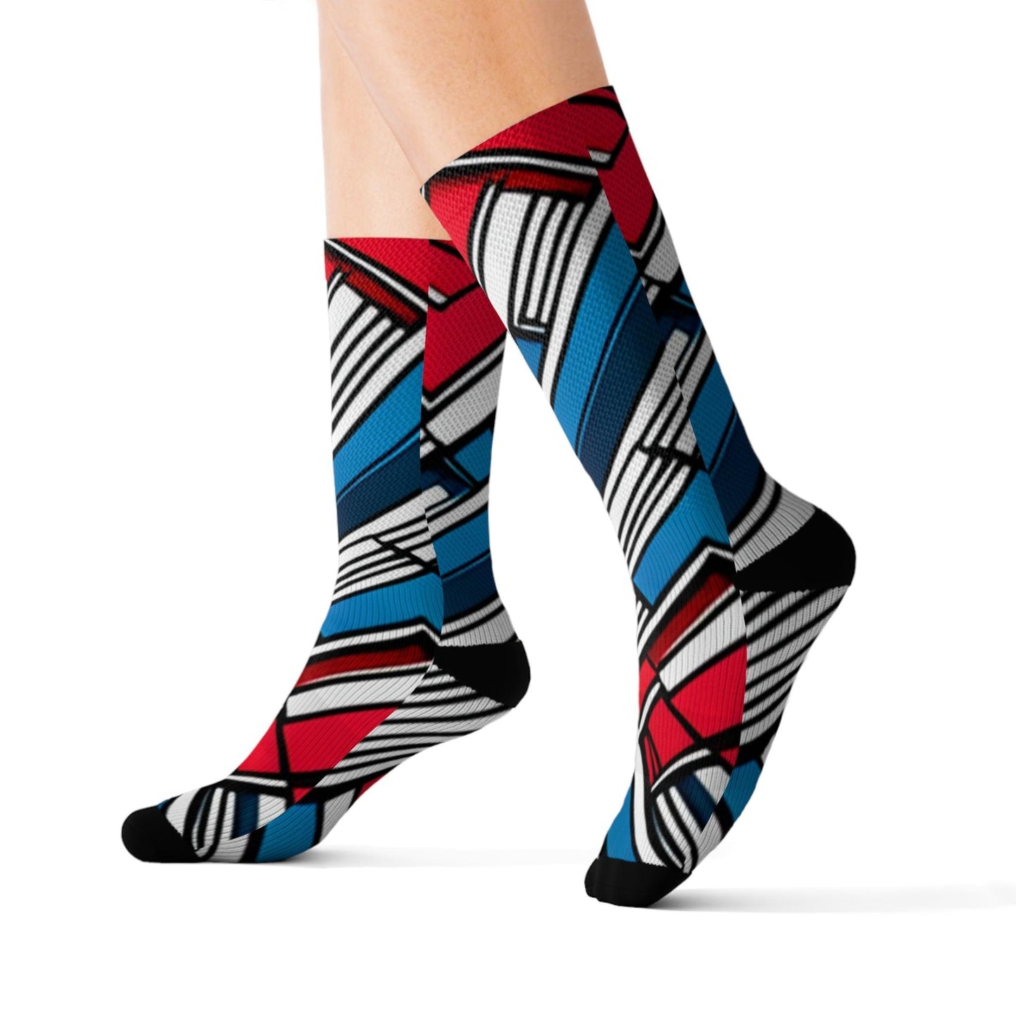 Geometric Patriot Sublimation Socks - Lizard Vigilante