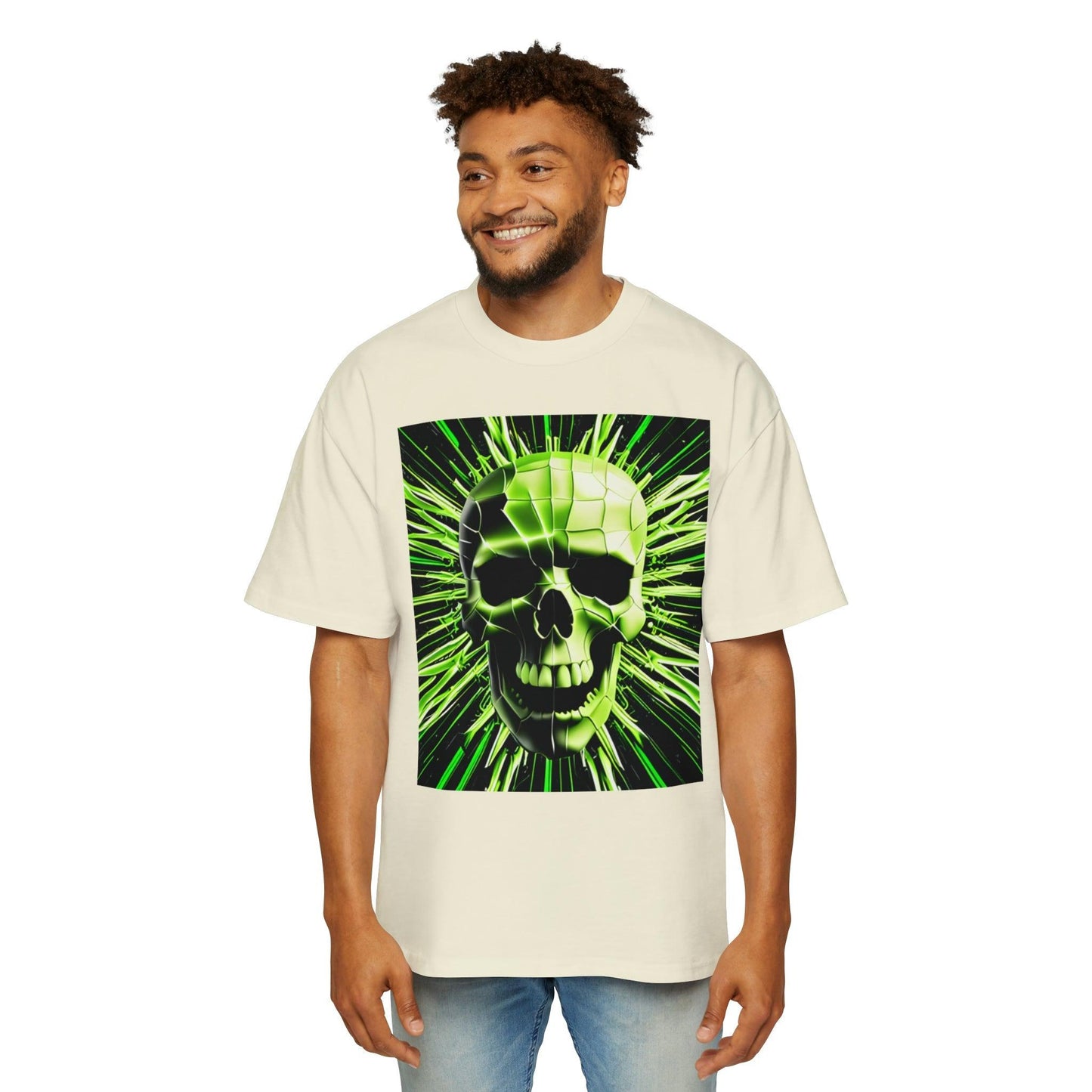 Skull Cracks Men's Heavy Oversized Tee - Lizard Vigilante