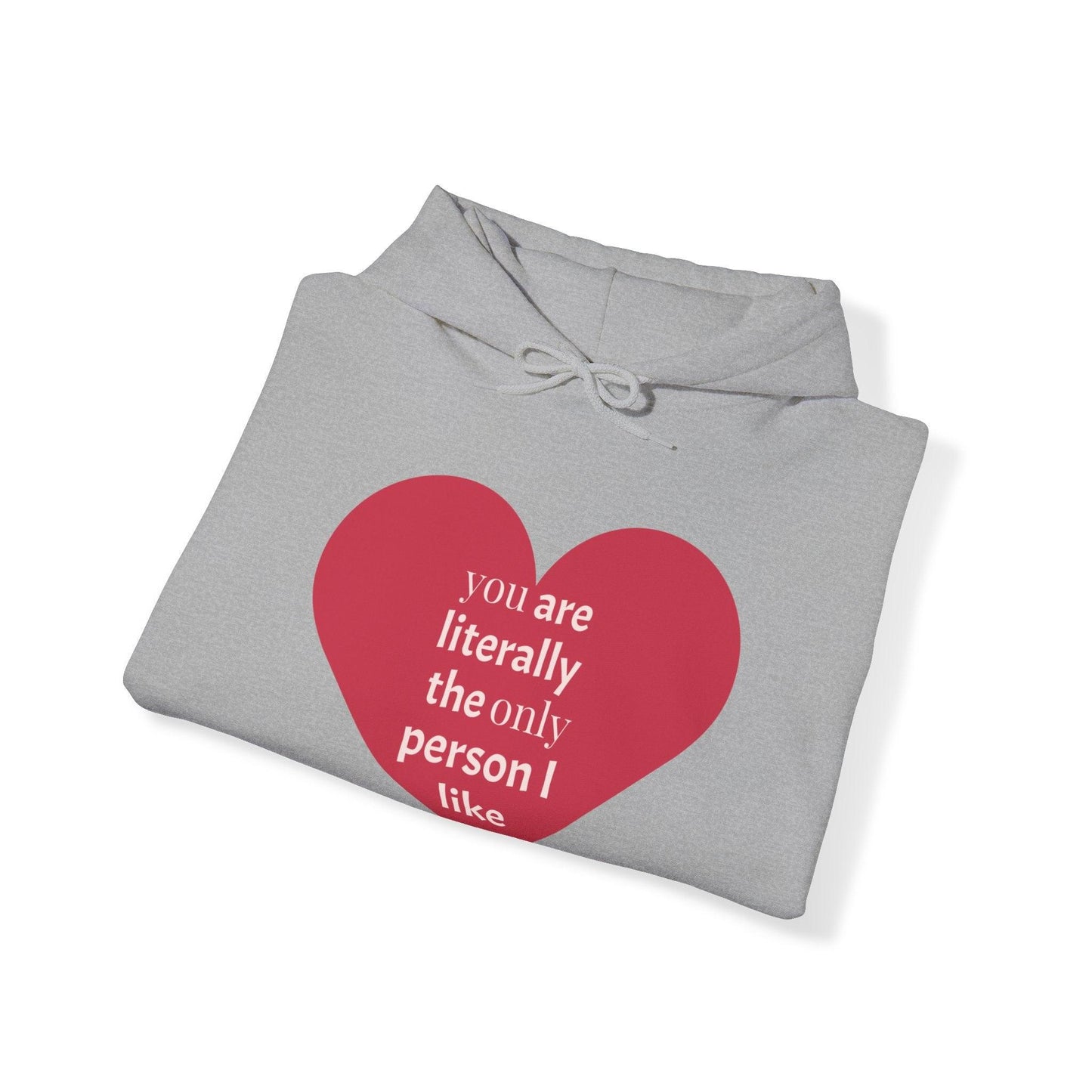 Valentine’s Day Heart Gift Unisex Heavy Blend™ Hooded Sweatshirt - you are literally the only person i can stand - Lizard Vigilante