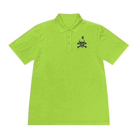 Guitar Skull Cross Bones Men's Sport Polo Shirt - Premium T-Shirt from Printify - Just $52.34! Shop now at Lizard Vigilante