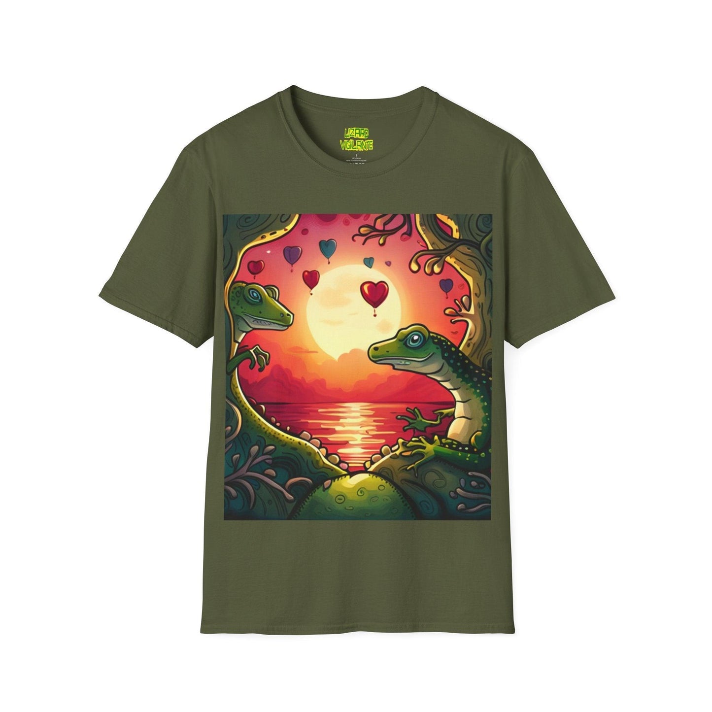 Floating Heart Lizards Unisex Softstyle T-Shirt - Lizard Vigilante