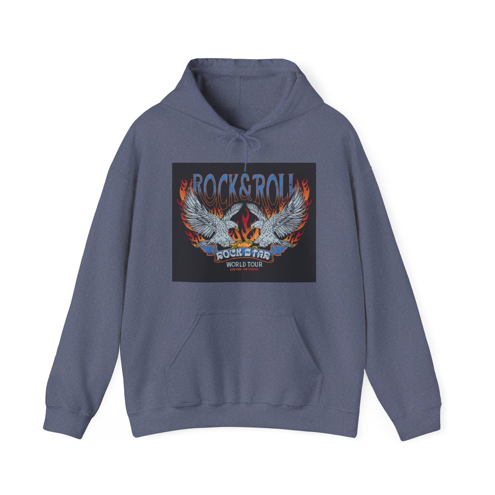 Rock & Roll Rock Star Unisex Heavy Blend™ Hooded Sweatshirt - Premium Hoodie from Printify - Just $42.64! Shop now at Lizard Vigilante