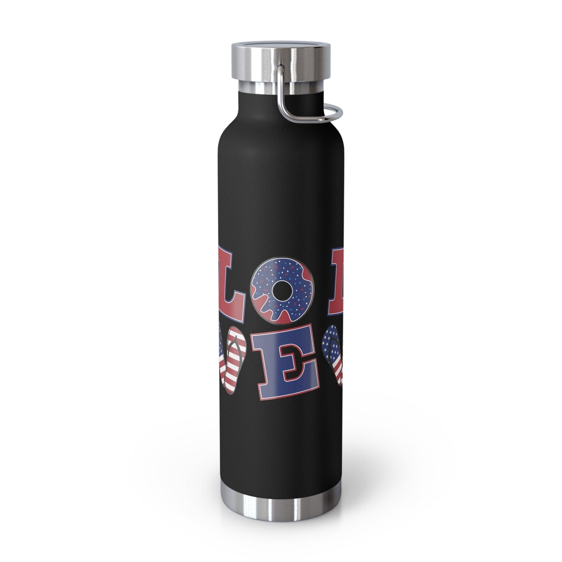 LOVE American Styled Red White and Blue Copper Vacuum Insulated Bottle, USA 22oz - Lizard Vigilante