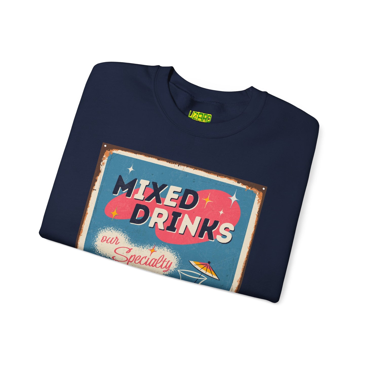 Mixed Drinks Crewneck Sweatshirt — Retro Cocktail Graphic Pullover