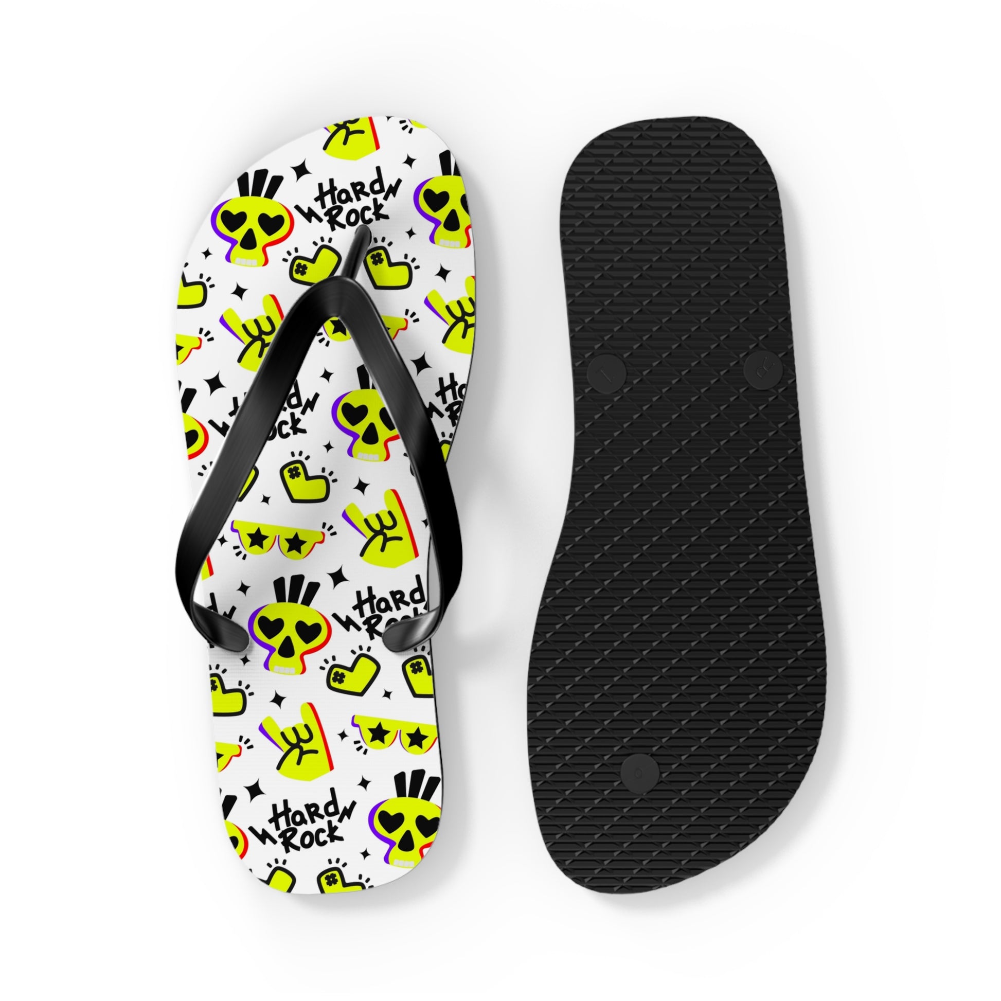 Hard Rock Graphic Flip Flops - Premium Shoes from Printify - Just $27.99! Shop now at Lizard Vigilante